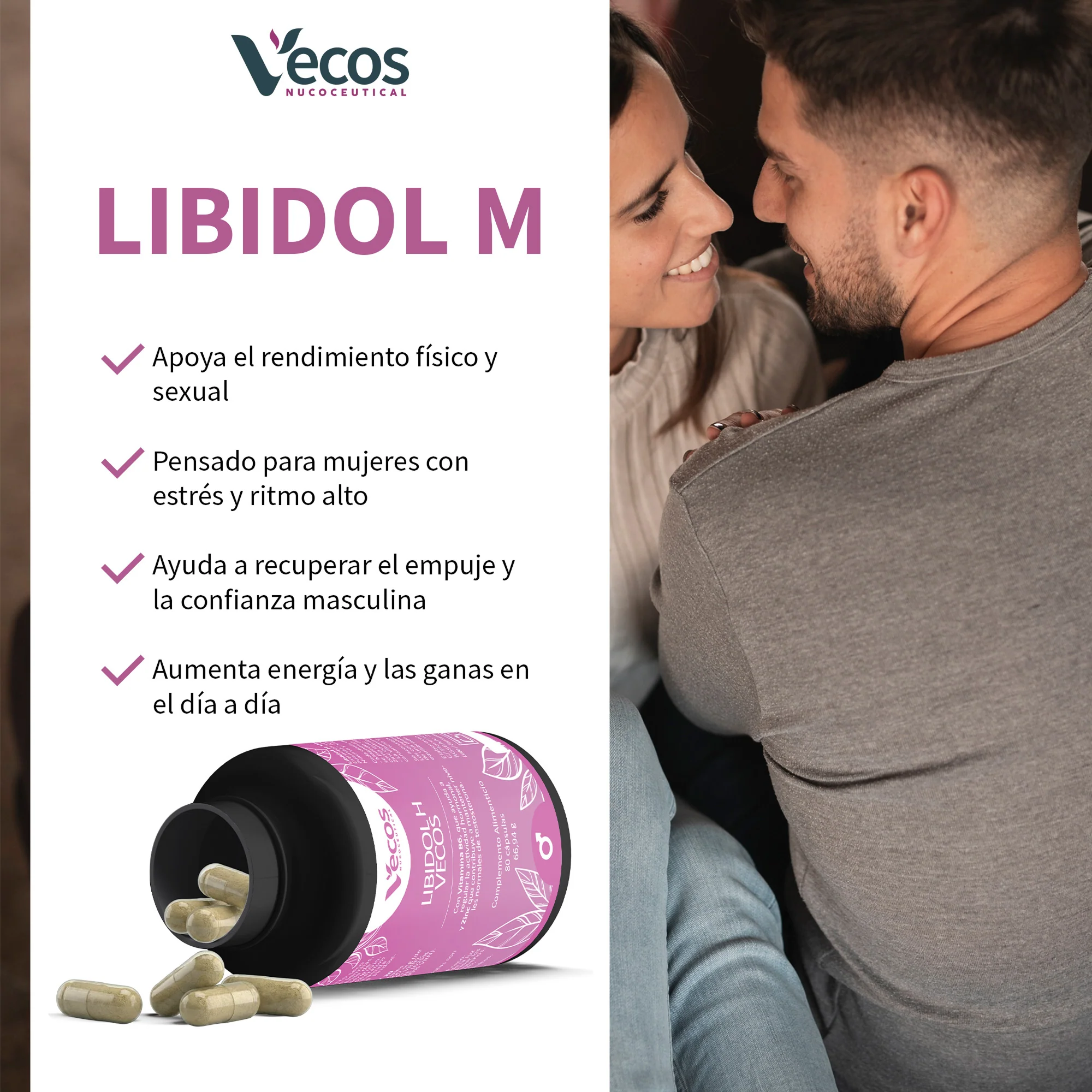 Libidol M Vecos 80 Cápsulas | Vitalidad Femenina, Equilibrio Hormonal Y Fertilidad | Zinc, Maca, Vit B6 Y L-arginina - Image 4