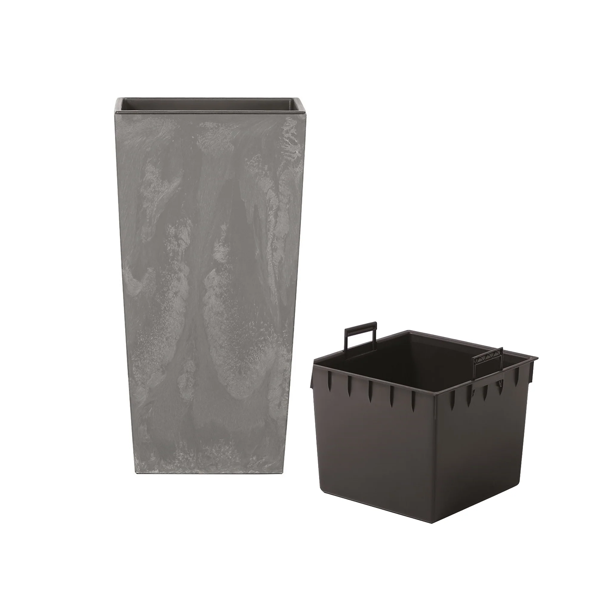 Maceta Alta 11,4 L Prosperplast Urbi Square Effect De Plástico Con Depósito En Color Gris Claro, 37,5 (alto) X 19,5 (ancho) X 19,5 (profundo) Cms - Image 5