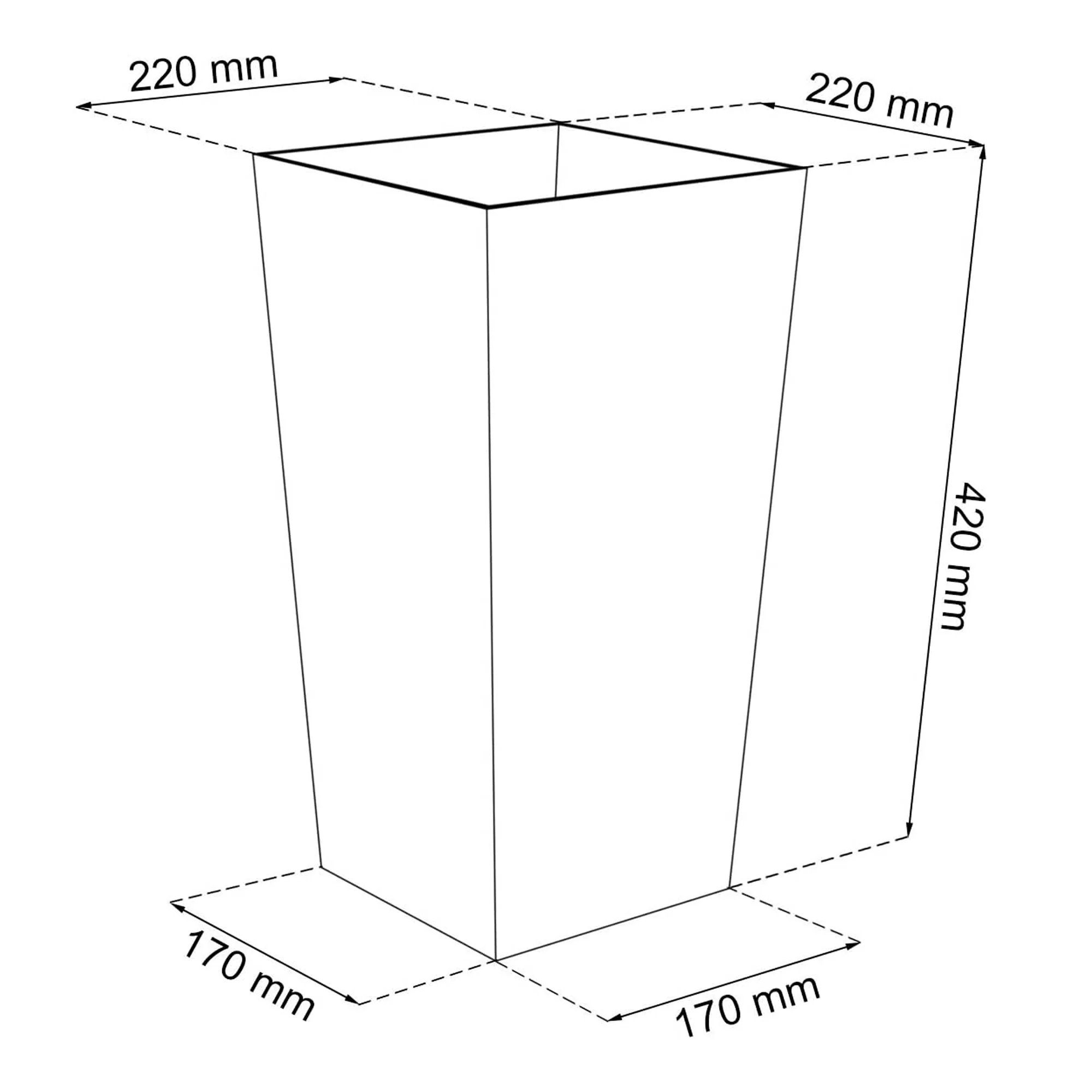 Maceta Alta 16,3 L Prosperplast Urbi Square Effect De Plástico Con Depósito En Color Gris Claro, 42 (alto) X 22 (ancho) X 22 (profundo) Cms - Image 3