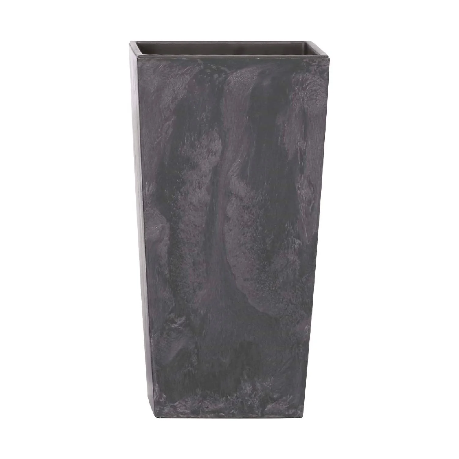 Maceta Alta 19 L Prosperplast Urbi Square Effect De Plástico Con Depósito En Color Antracita, 44,9 (alto) X 24 (ancho) X 24 (profundo) Cms