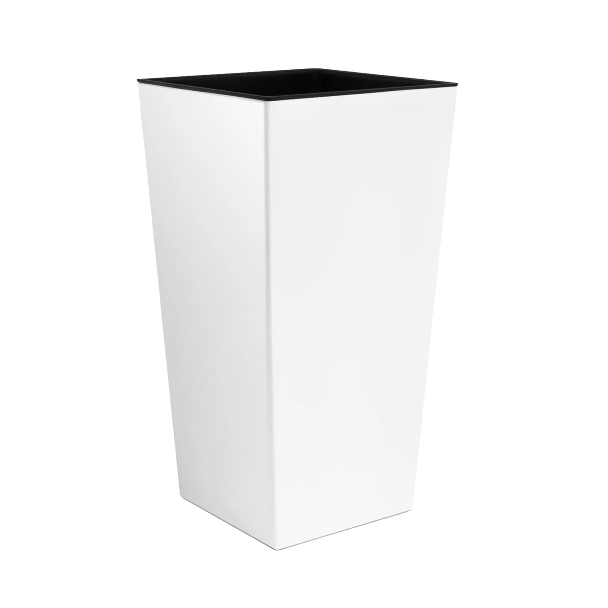 Maceta Alta 35 L Prosperplast Urbi Square De Plástico Con Depósito En Color Blanco, 55 (alto) X 29,5 (ancho) X 29,5 (profundo) Cms