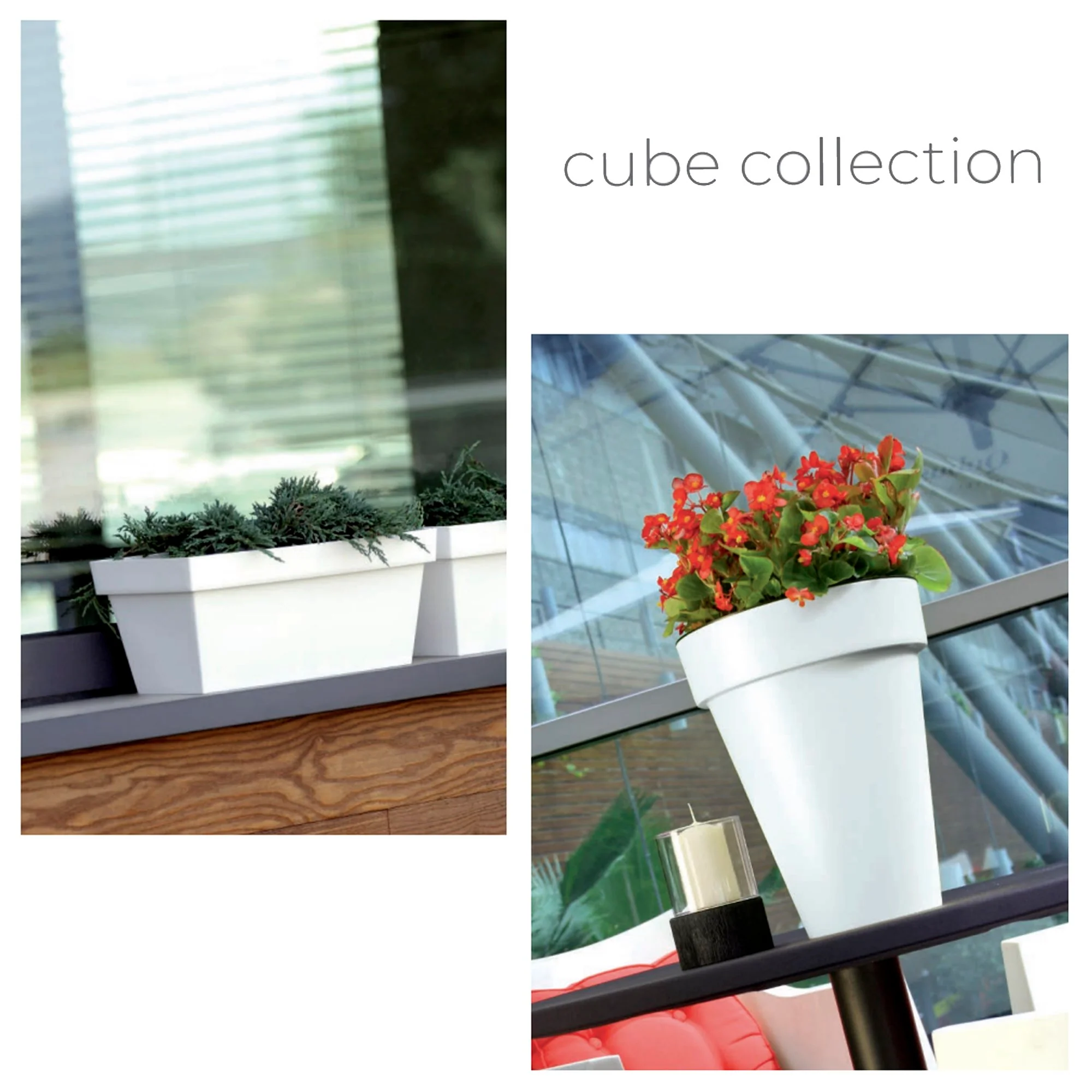 Maceta Cube Basic , Dimensiones (mm) 179x179x165, Color Gris Claro - Image 2