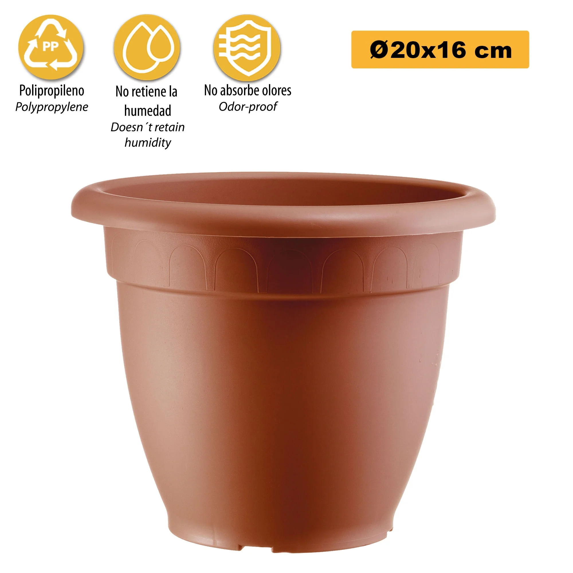 Maceta En Forma De Campana Ø 20cm Terracota - Image 3