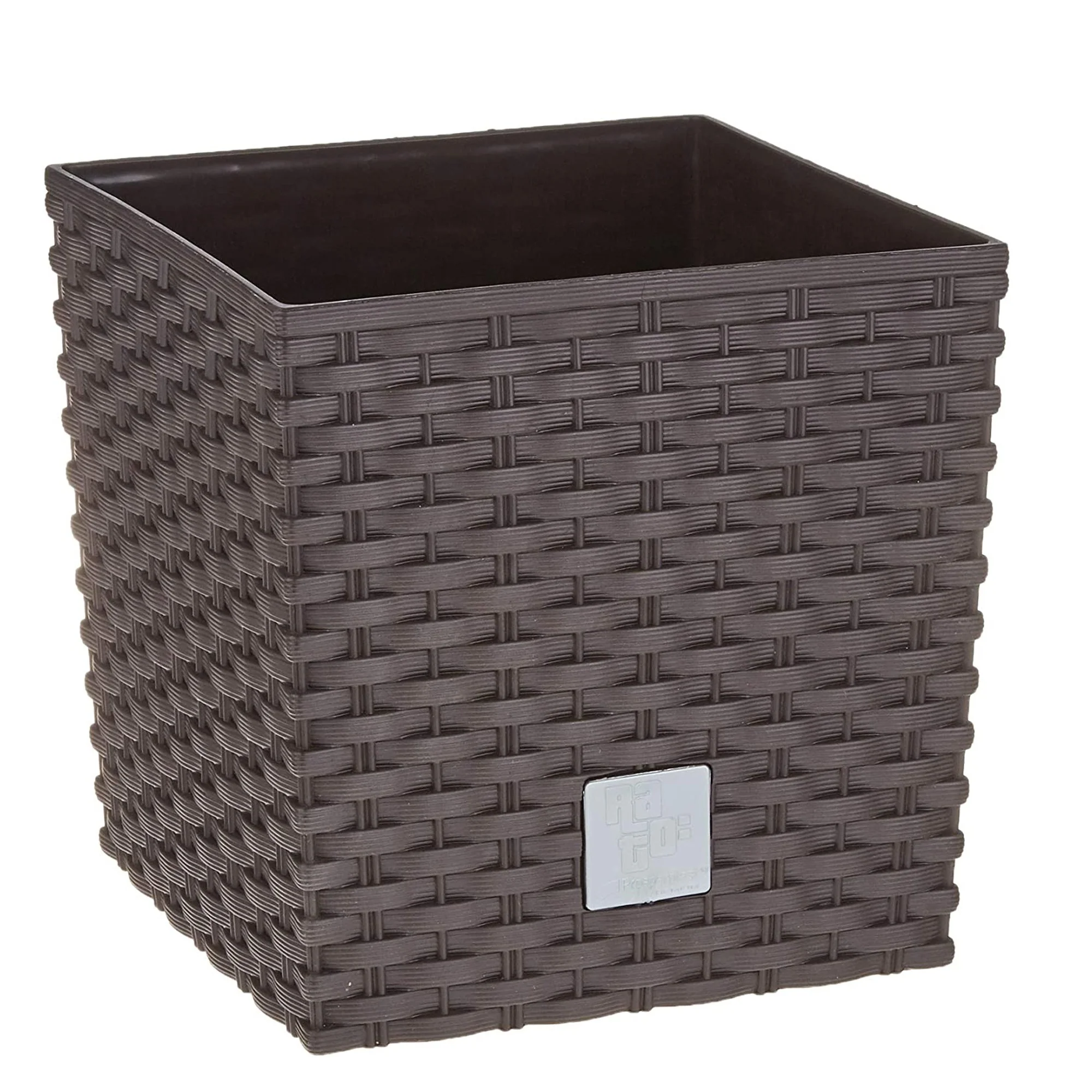 Maceta Rato 10 Litros Con Cubilete Para Plantar En Color Ocre Oscuro 22,3 X 22,3 X 22,8 Cm.