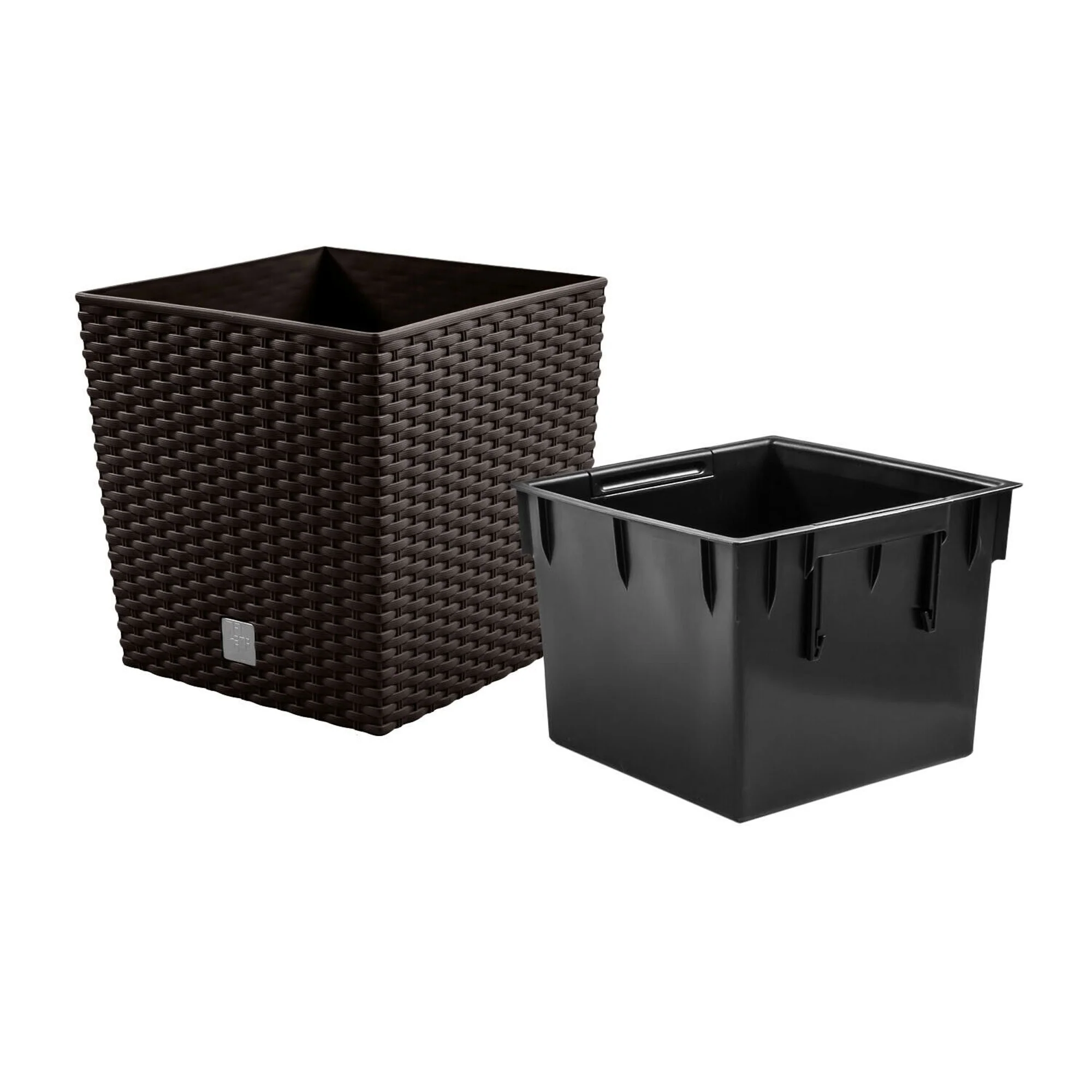 Maceta Rato 10 Litros Con Cubilete Para Plantar En Color Ocre Oscuro 22,3 X 22,3 X 22,8 Cm. - Image 4