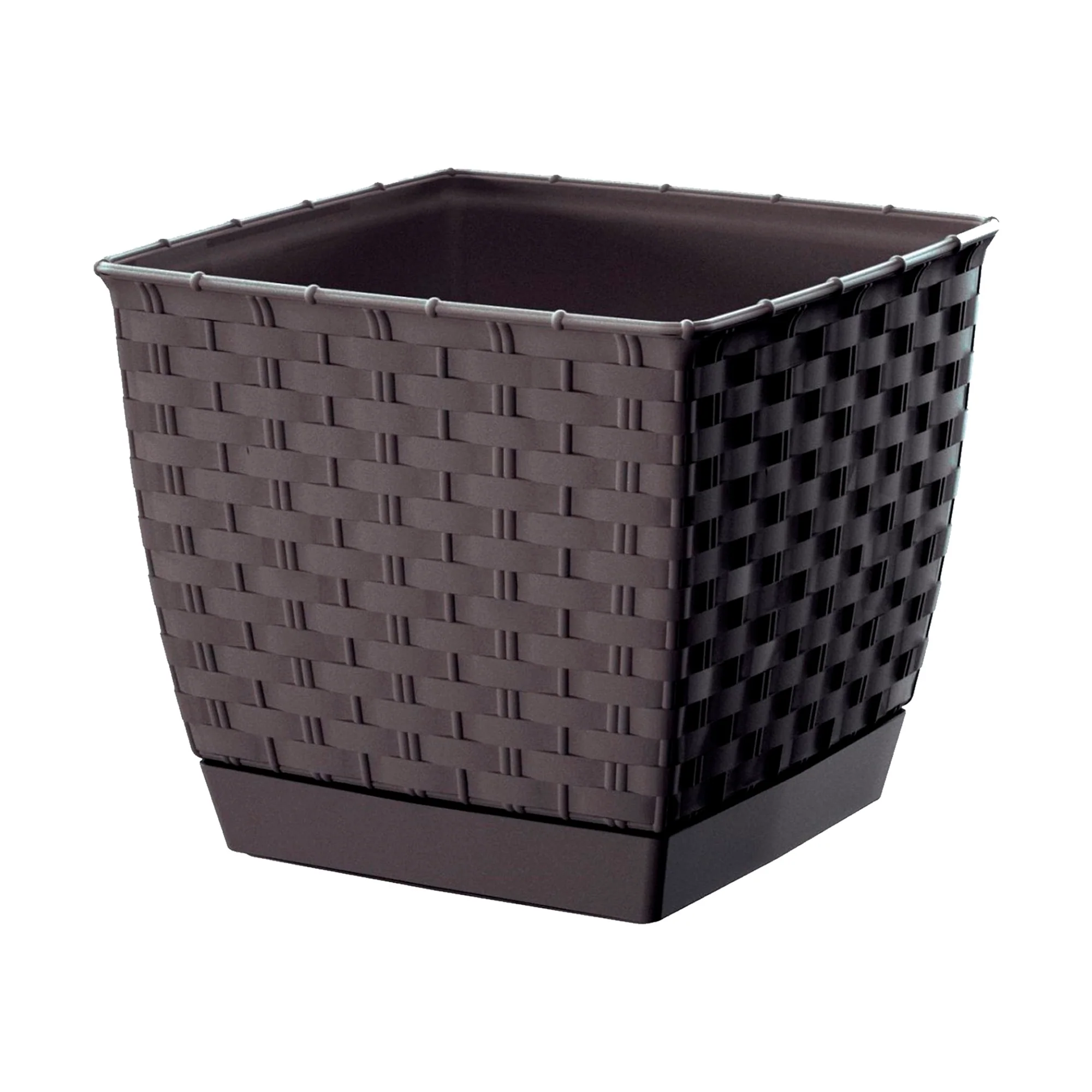Maceta Ratolla Square 1,5l., Dimensiones (mm) 145x145x126, Color Ocre Oscuro