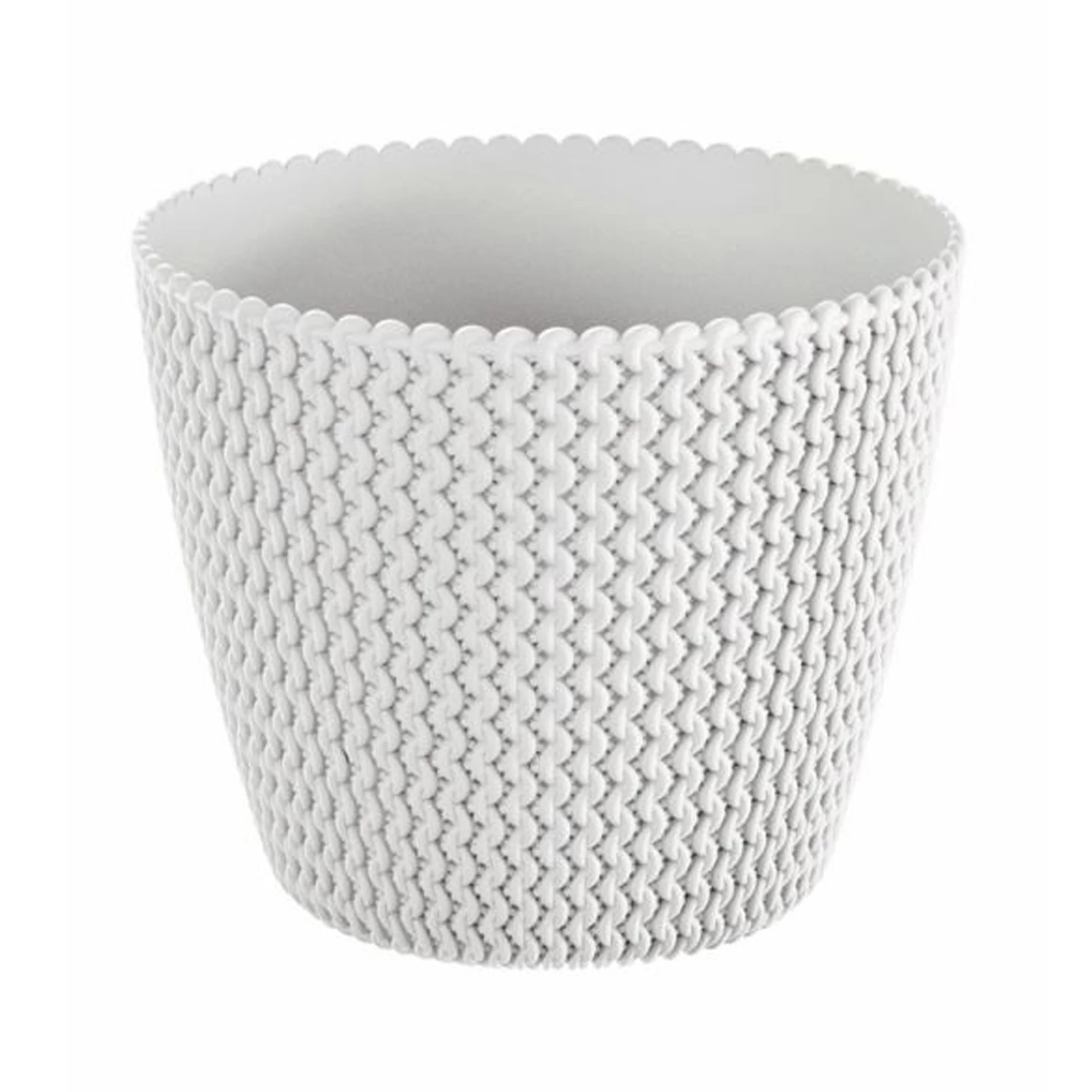 Maceta Redonda 5l Prosperplast Splofy De Plastico En Color Blanco, Ø21,8 X 18,4 Cm