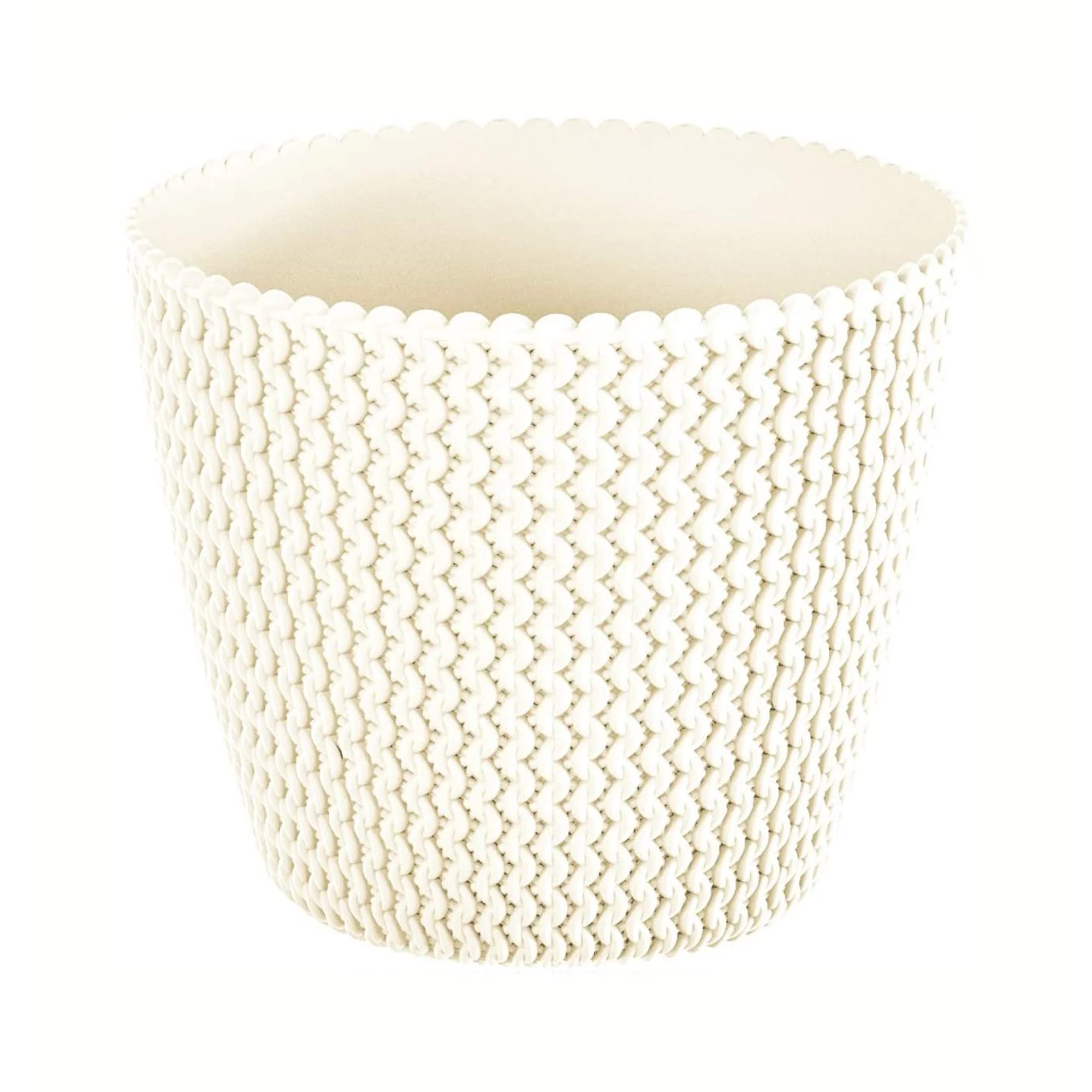 Maceta Redonda 5l Prosperplast Splofy De Plastico En Color Crema, Ø21,8 X 18,4 Cm
