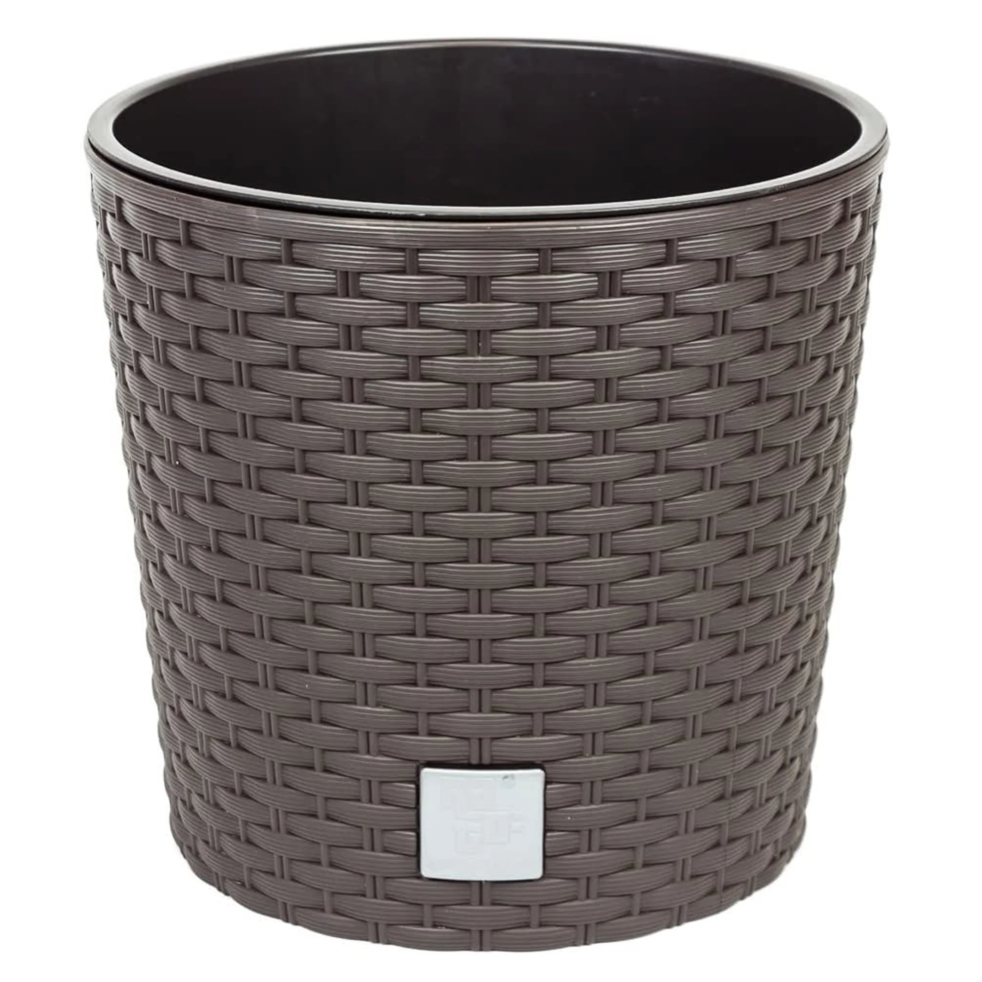 Maceta Redonda 8,7 Litros Rato Con Cubilete Para Plantar En Color Mocca 25 X 25 X 22,4 Cm