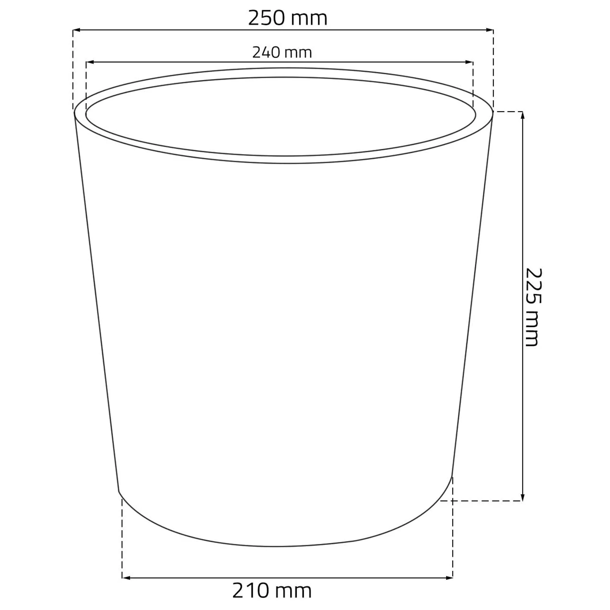 Maceta Redonda 8,7 Litros Rato Con Cubilete Para Plantar En Color Mocca 25 X 25 X 22,4 Cm - Image 2