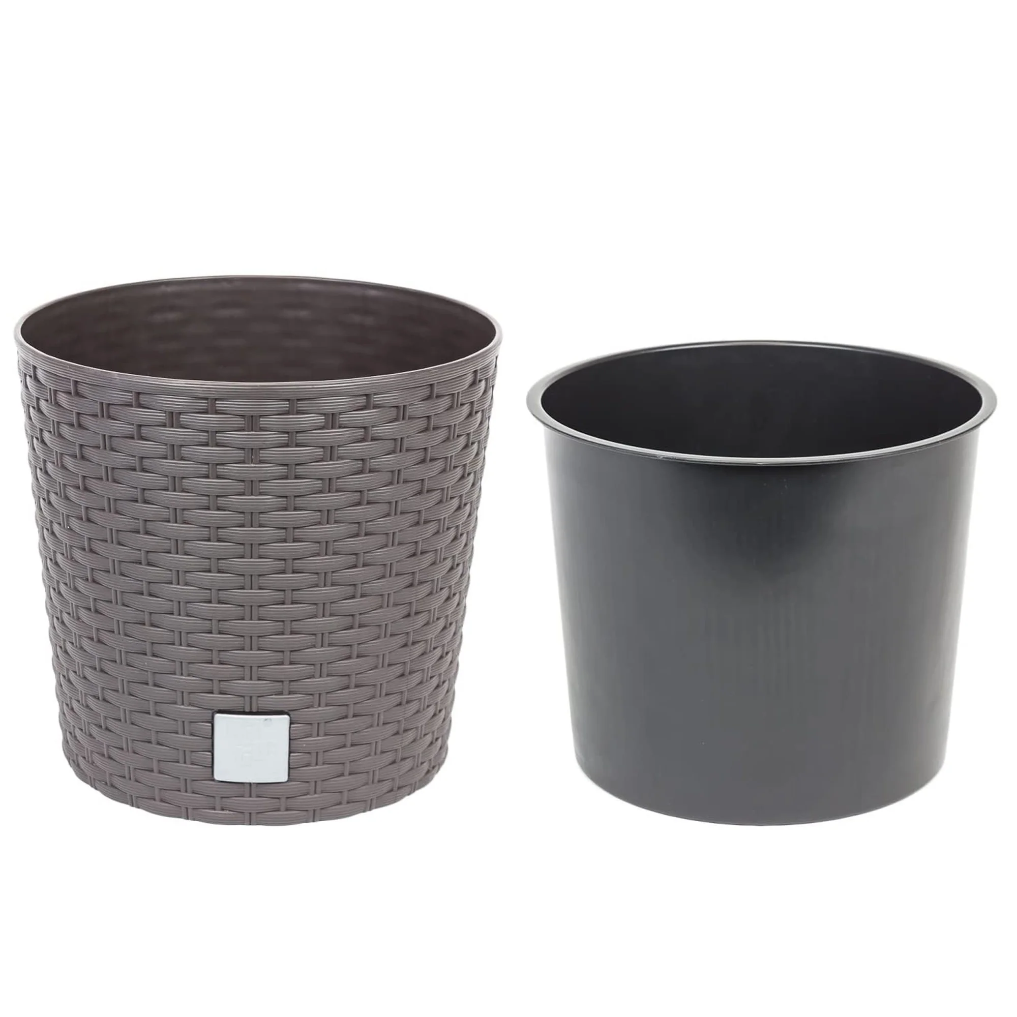 Maceta Redonda 8,7 Litros Rato Con Cubilete Para Plantar En Color Mocca 25 X 25 X 22,4 Cm - Image 3