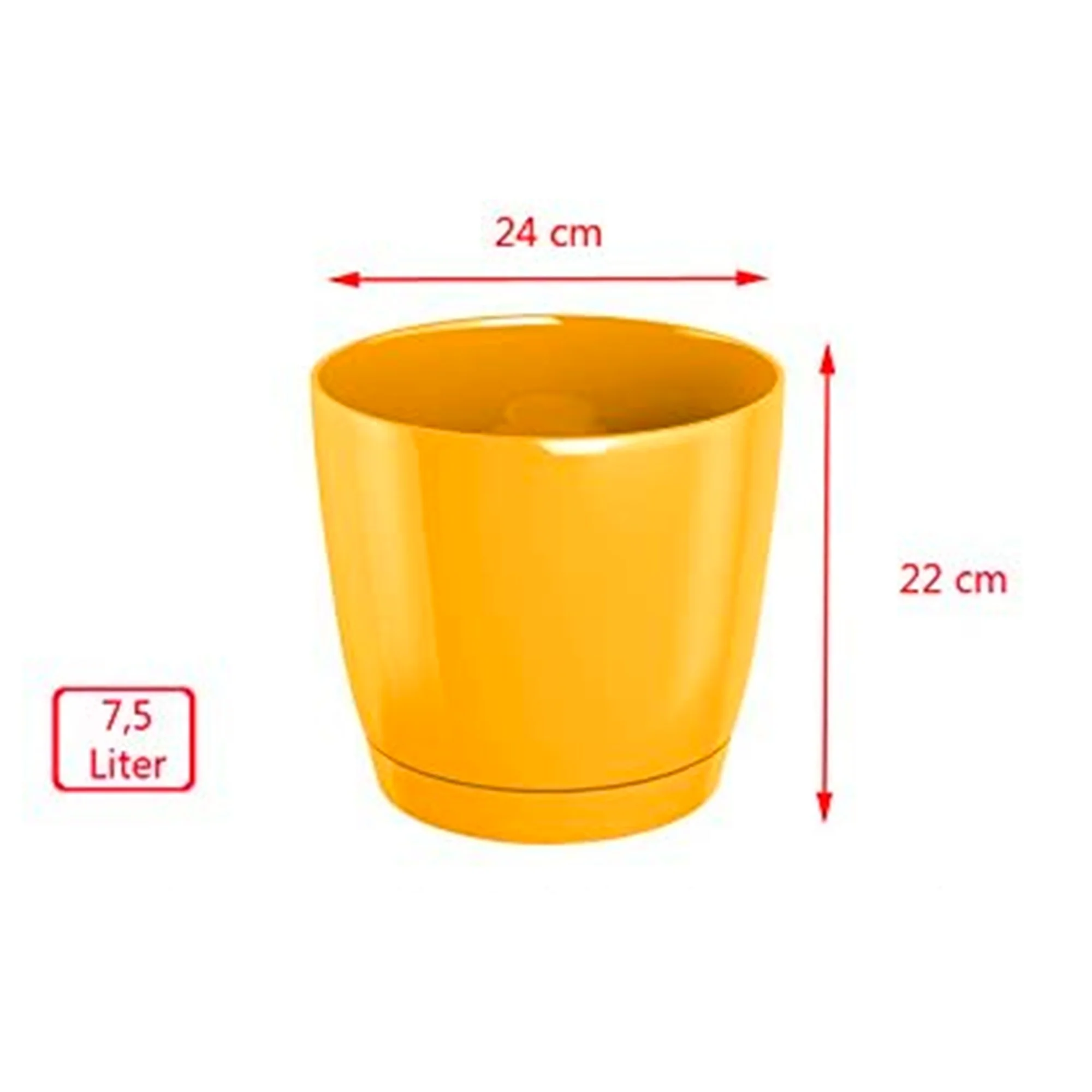 Maceta Redonda De Plastico Coubi Round P En Color Blanco 24 (largo) X 24 (ancho) X 22 (altura) Cm - Image 4