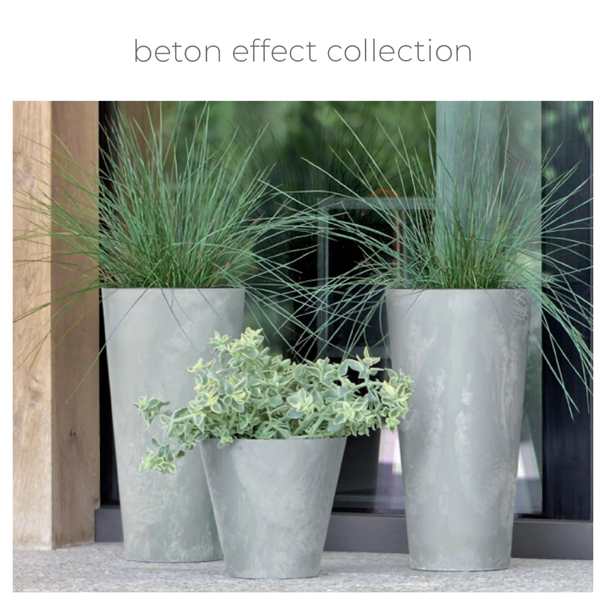 Maceta Tubus Beton Effect 7l., Dimensiones (mm) 250x250x233, Color Marengo - Image 2
