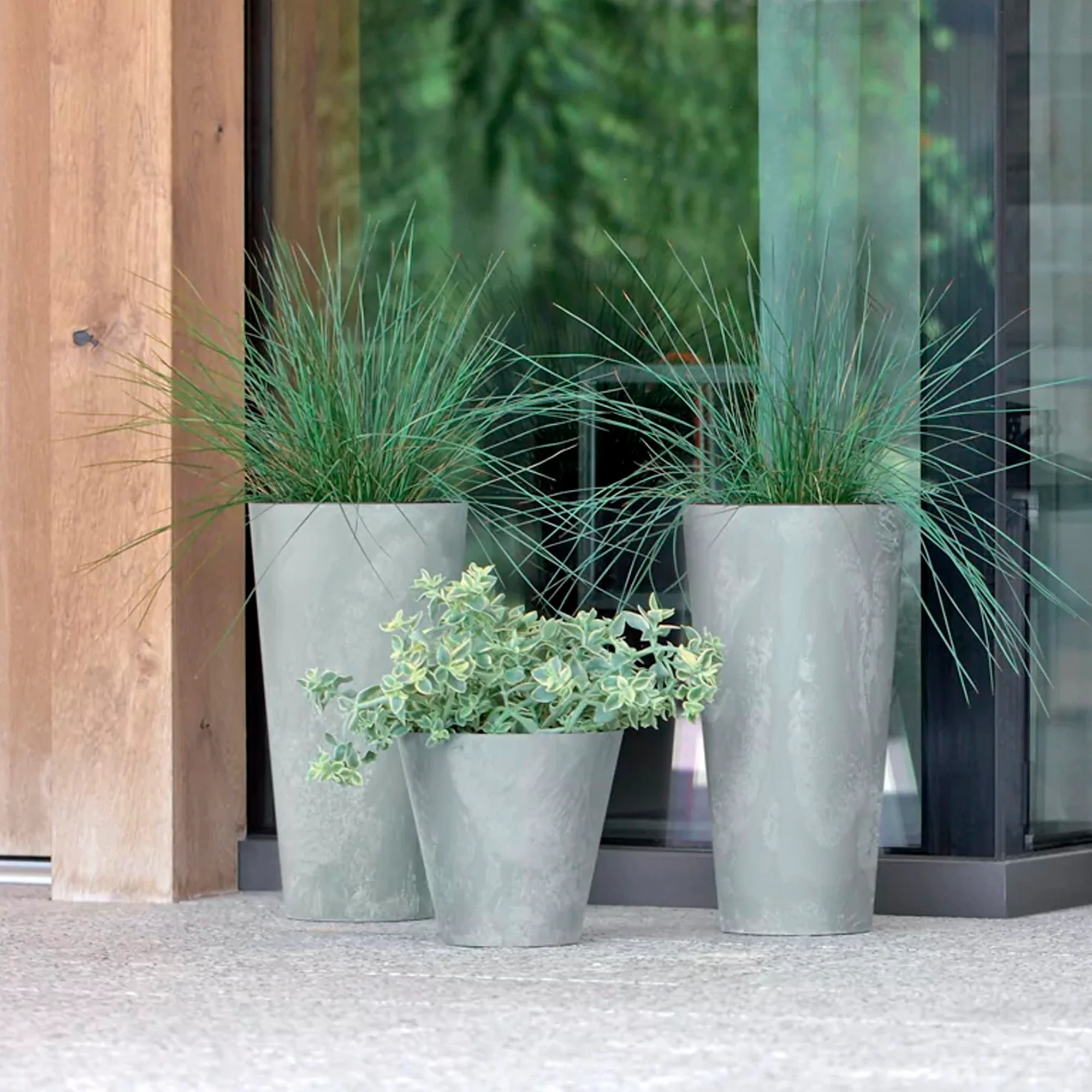 Maceta Tubus Beton Effect 7l., Dimensiones (mm) 250x250x233, Color Marengo - Image 6