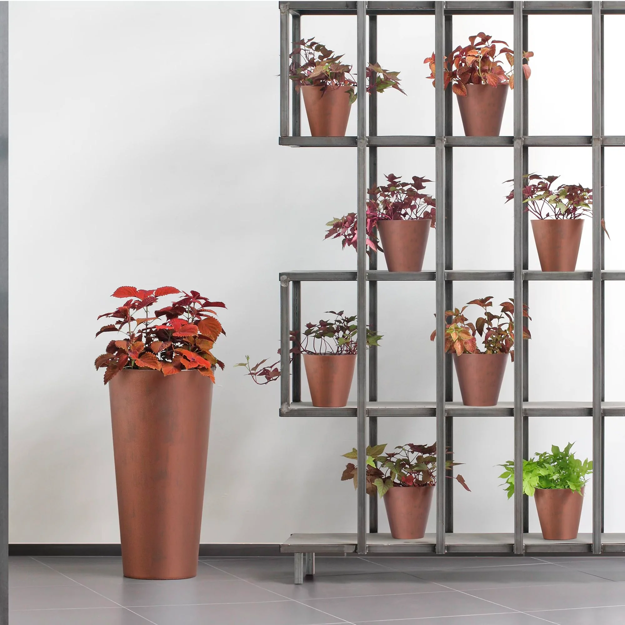 Maceta Tubus Corten 12l., Dimensiones (mm) 300x300x280, Color Cobre - Image 5