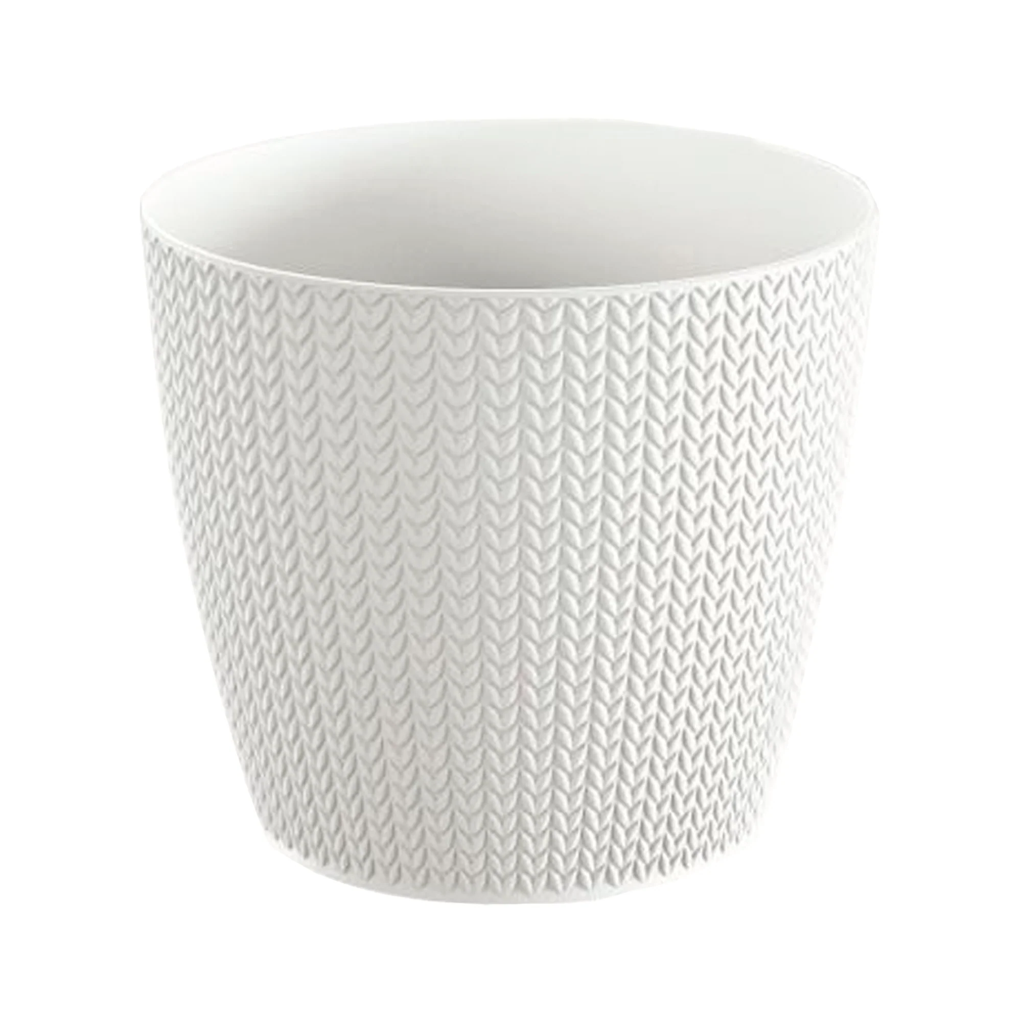 Maceta Wheaty 1l., Dimensiones (mm) 128x128x112, Color Blanco