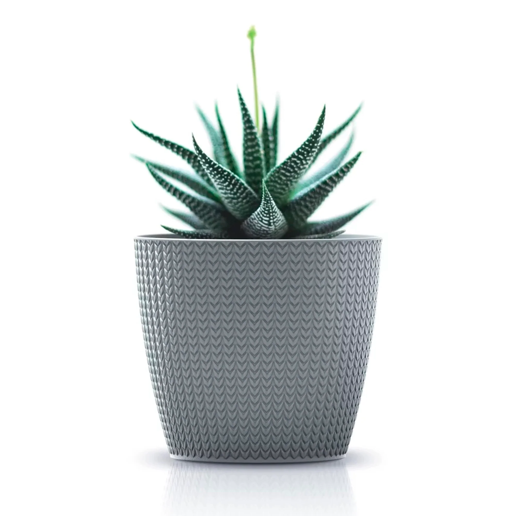 Maceta Wheaty 1l., Dimensiones (mm) 128x128x112, Color Blanco - Image 4