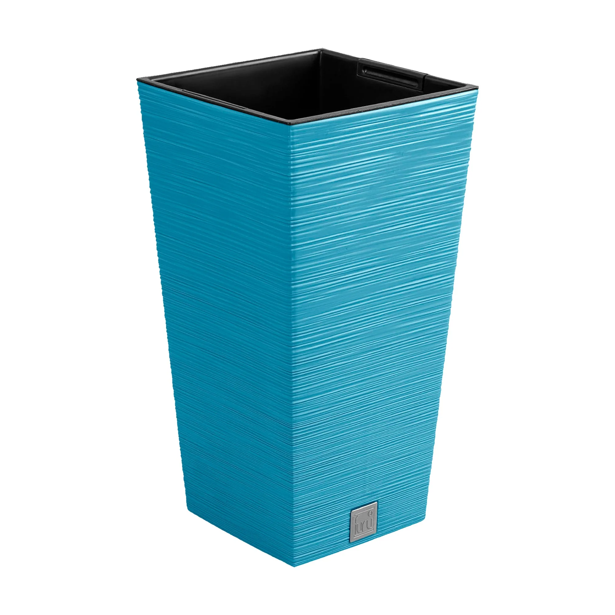 Macetero Color Azul Escandinavo, Con Depósito, Colección Furu, De 20 X 20 X 38 Cm, Capacidad De 5 L.