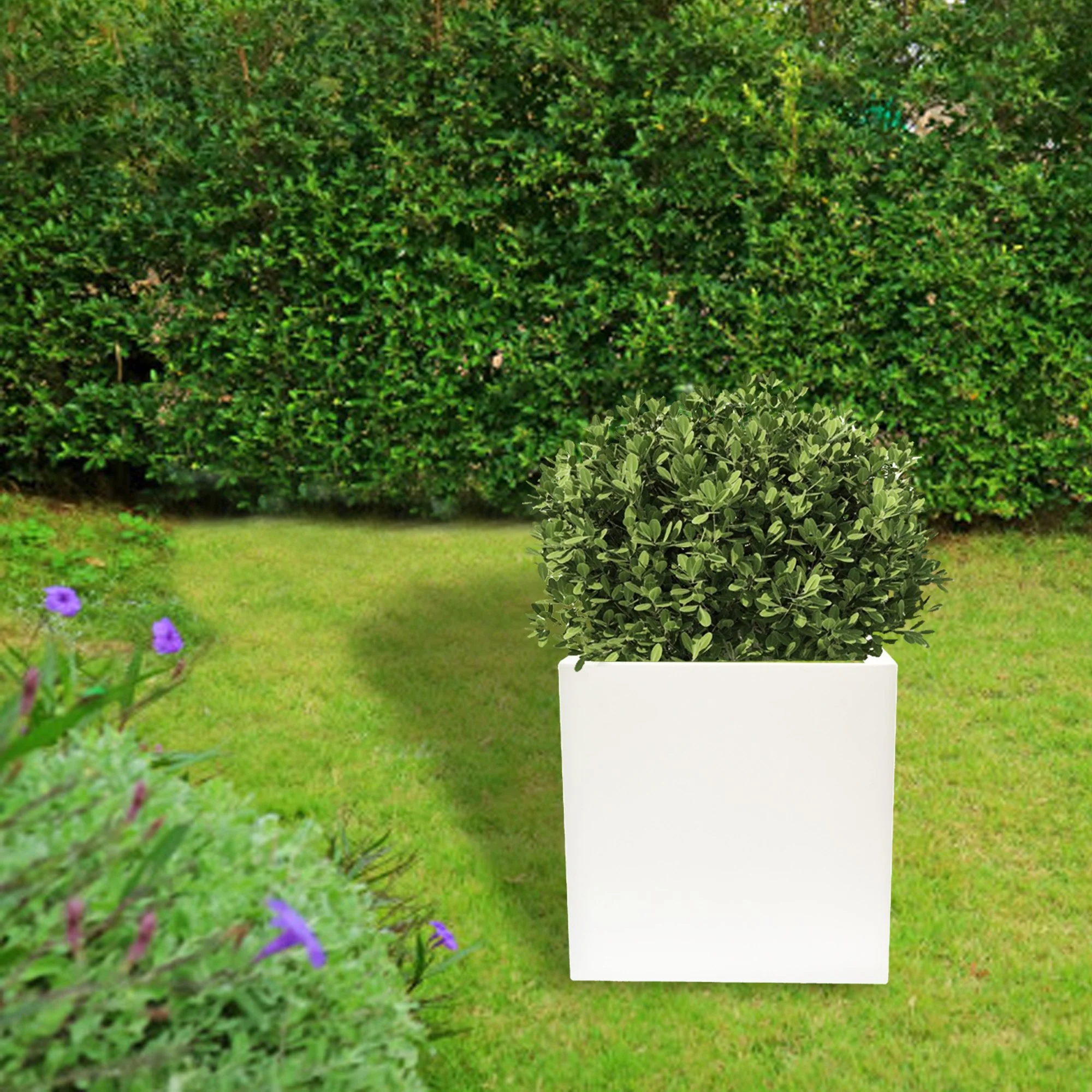 Macetero De Polietileno Blanco 40x40 Cm - Image 4