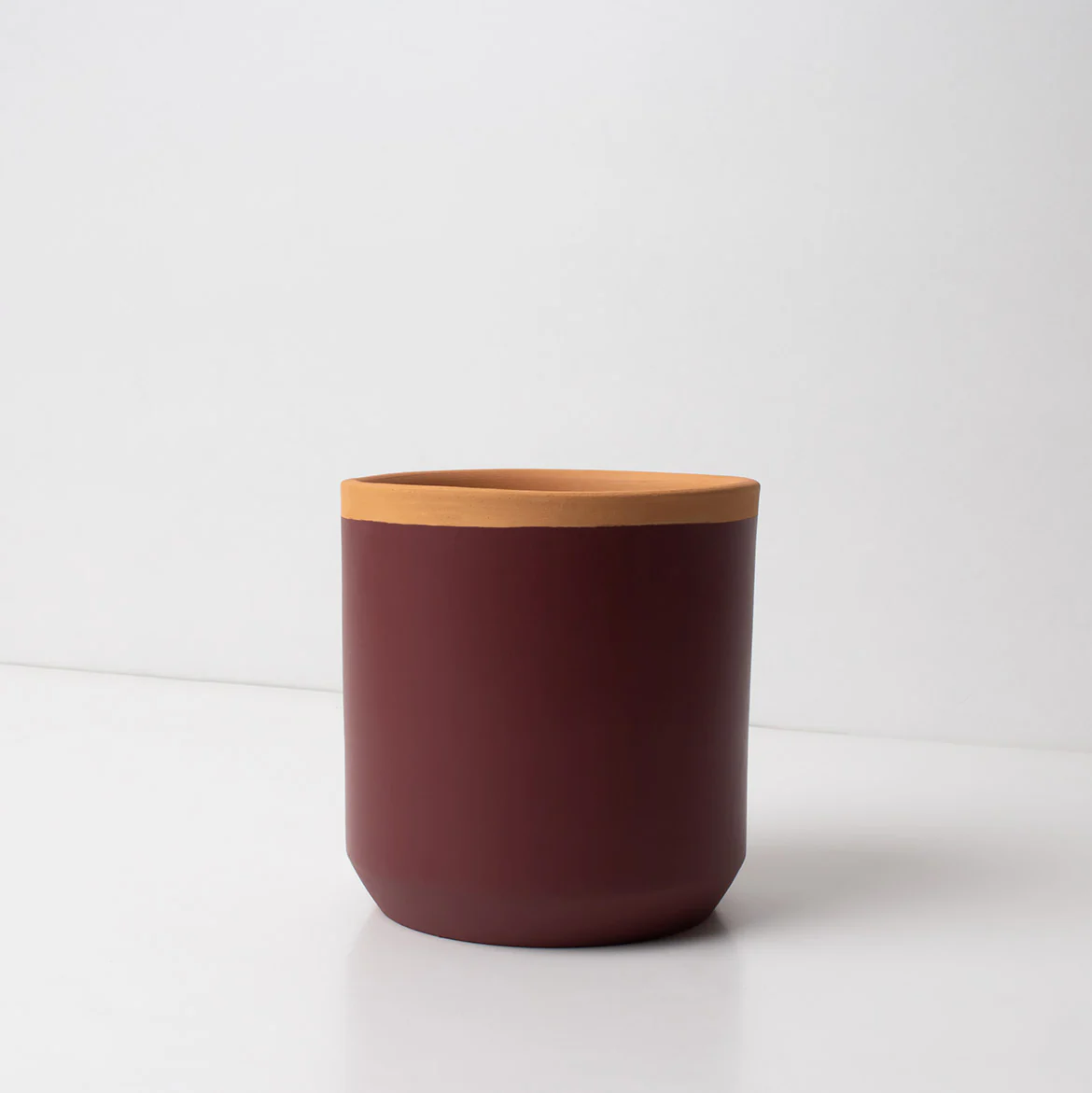 Macetero De Terracota Rojo Ciruela 13 Cm | Hecho A Mano Por Artesanos | Maceta Decorativa Para Plantas Interior