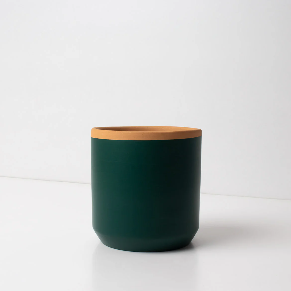 Macetero De Terracota Verde Helecho 13 Cm | Hecho A Mano Por Artesanos | Maceta Decorativa Para Plantas Interior