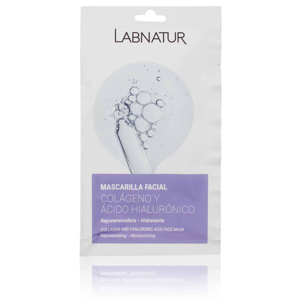 Mascarilla Facial Colágeno y Ácido Hialurónico Labnatur 15 ml | Hidratación Intensa | Efecto Reafirmante