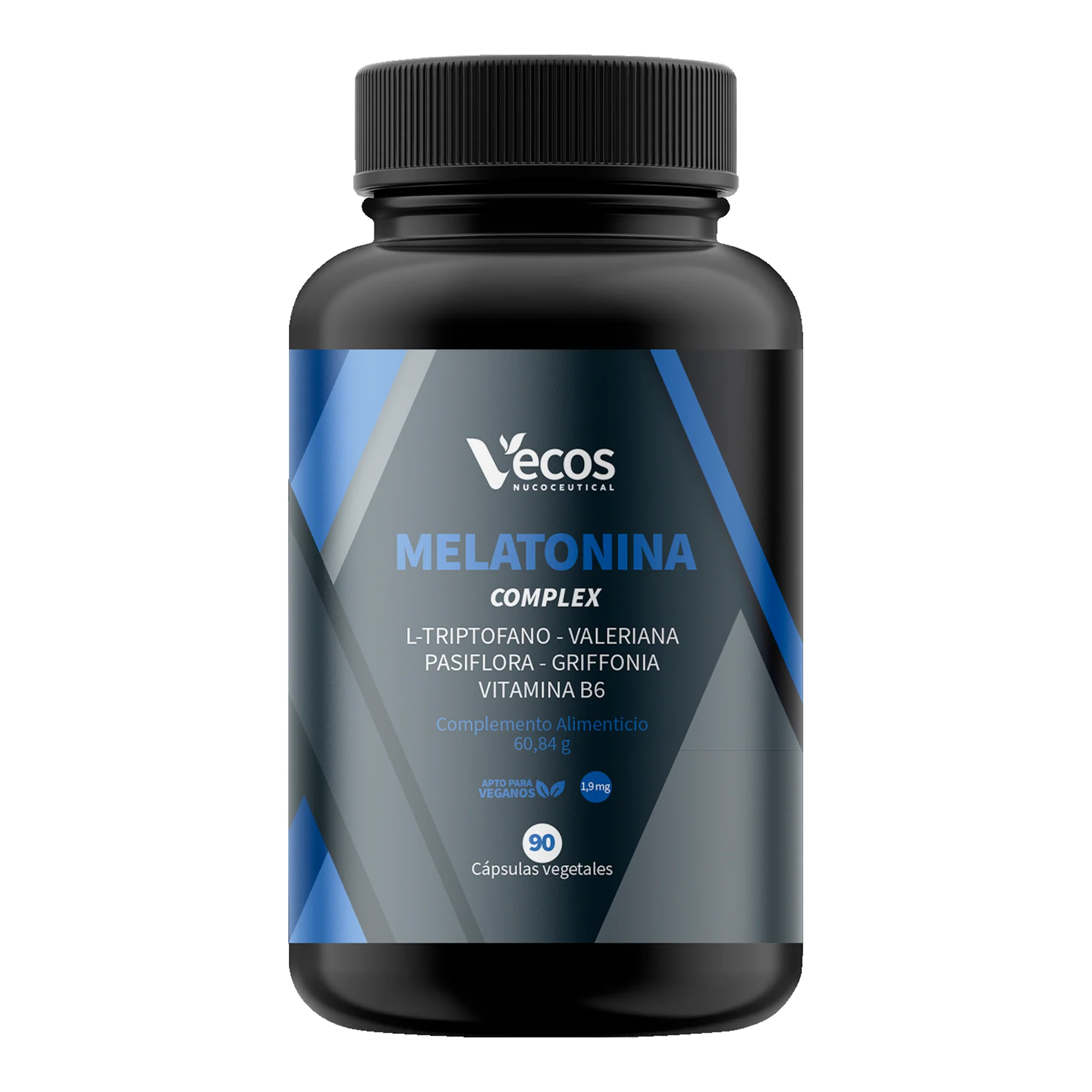 Melatonina Complex Vecos 90 Cápsulas | Descanso Y Bienestar | Con Valeriana, Pasiflora, Griffonia Y Melatonina