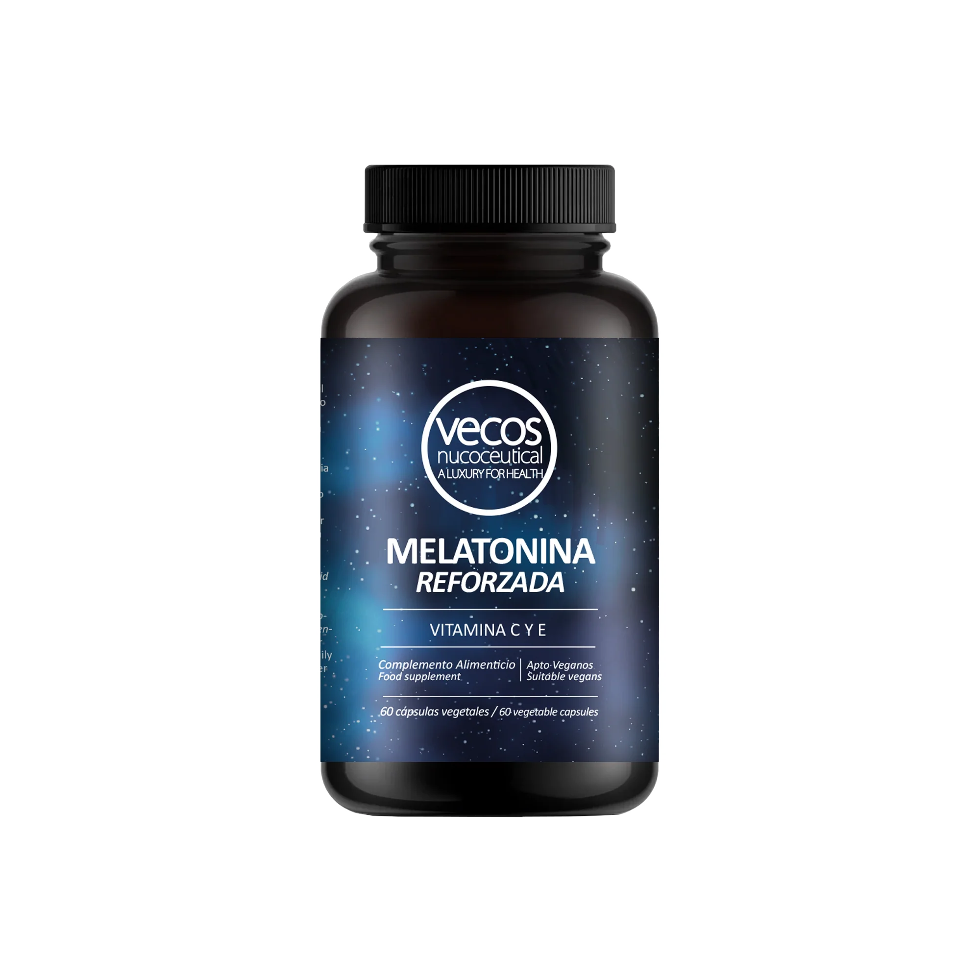 Melatonina Reforzada 1,9 Mg Vecos 60 Cápsulas | Descanso Profundo | Con Vitaminas C Y E