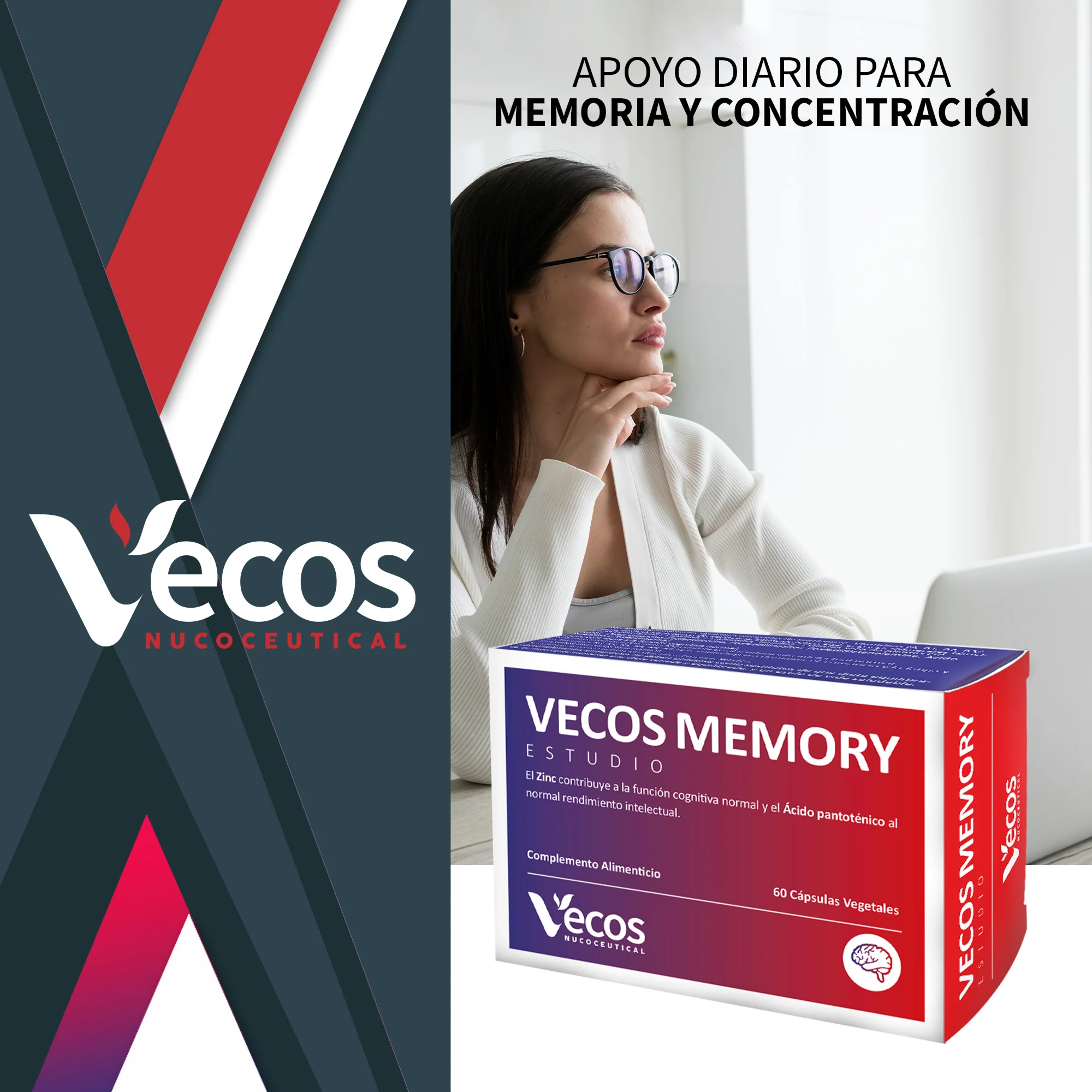 Memory Vecos 60 Cápsulas | Memoria Y Concentración | Fosfatidilserina, Dha Y Ginkgo - Image 2