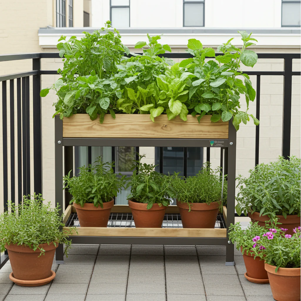 Mi Huerto Urban Jardinera Elevada Madera Con Bandeja Recoge Aguas | Estructura Metálica | Gris | 90x60x78cm - Image 6