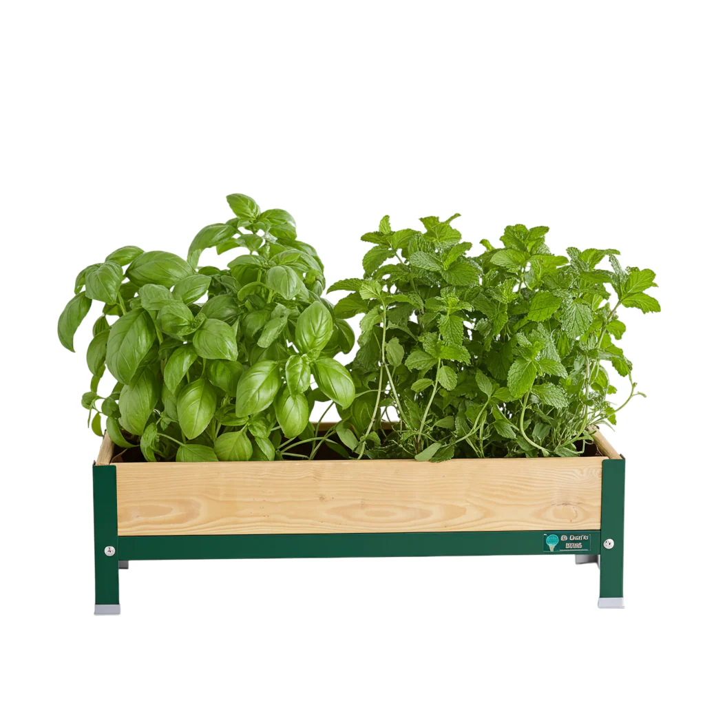 Mi Huerto Urban Jardinera Elevada Madera Con Bandeja Recoge Aguas | Estructura Metálica |verde | 90x30x26cm