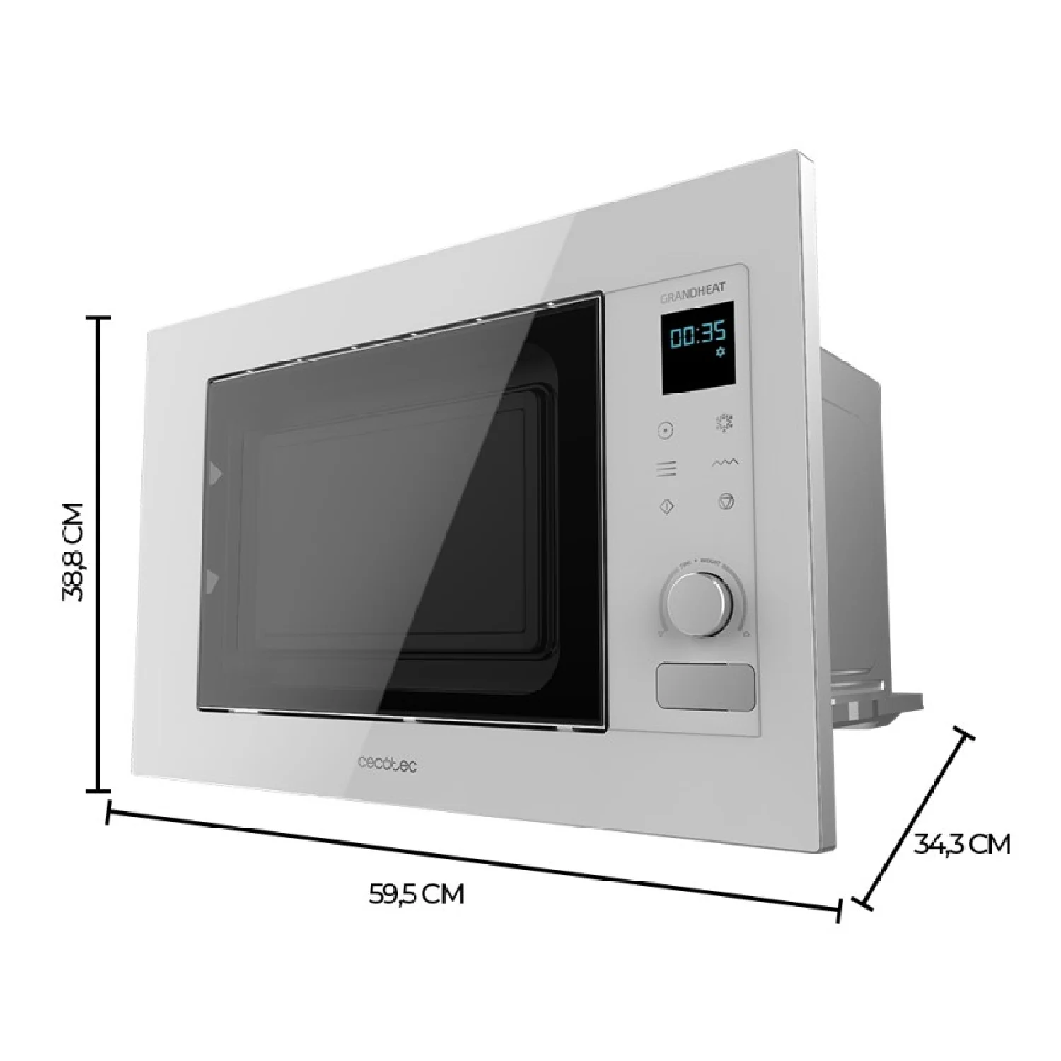 Microondas Encastrable De 21 Litros Con Grill Grandheat 2090 Built-in Touch White. 1200 W, Digital, Táctil, 8 Funciones, Temporizador, Interior Con - Image 2