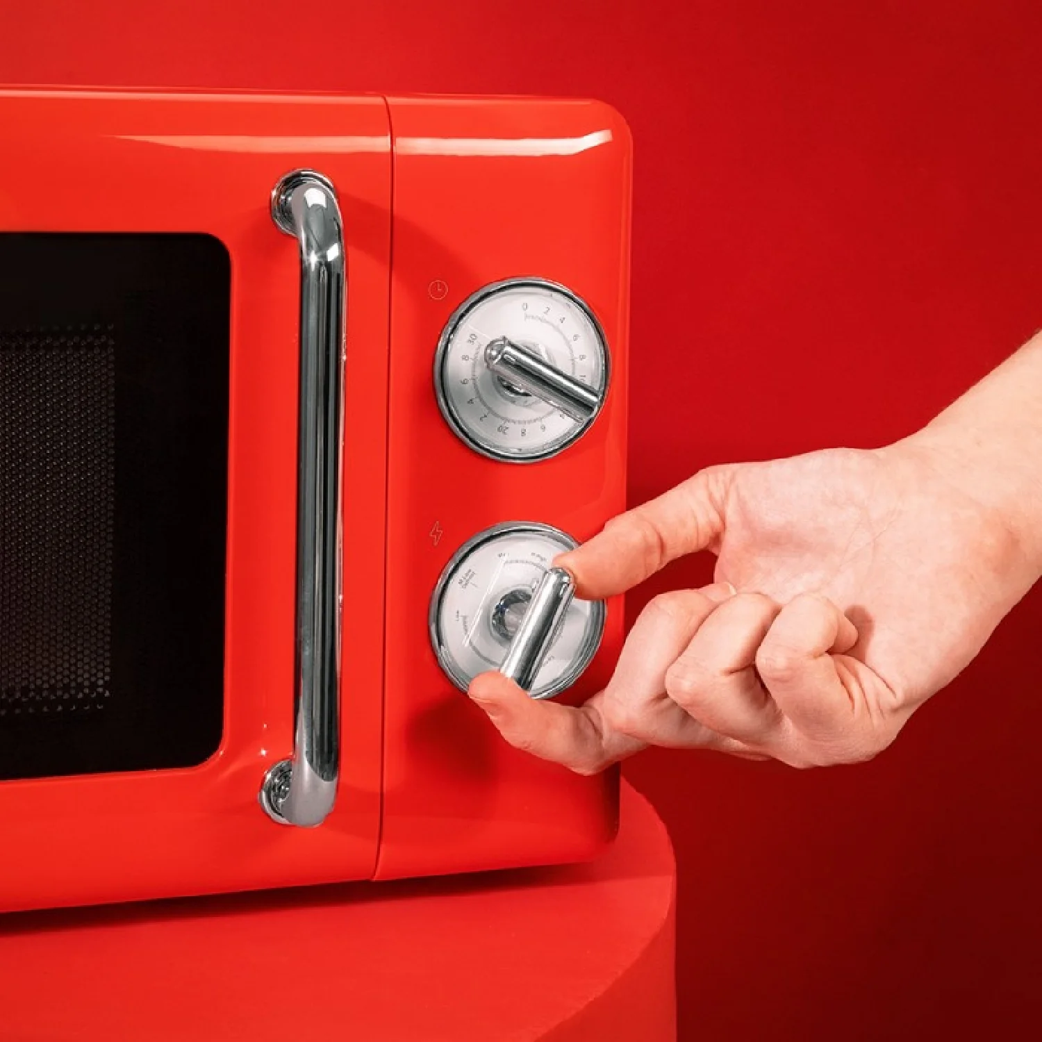 Microondas Mecánico De 20 L Proclean 3010 Retro Red. 700 W En 6 Niveles, Temporizador Hasta 30 Minutos, Modo Descongelación, Diseño Vintage En Rojo, - Image 2