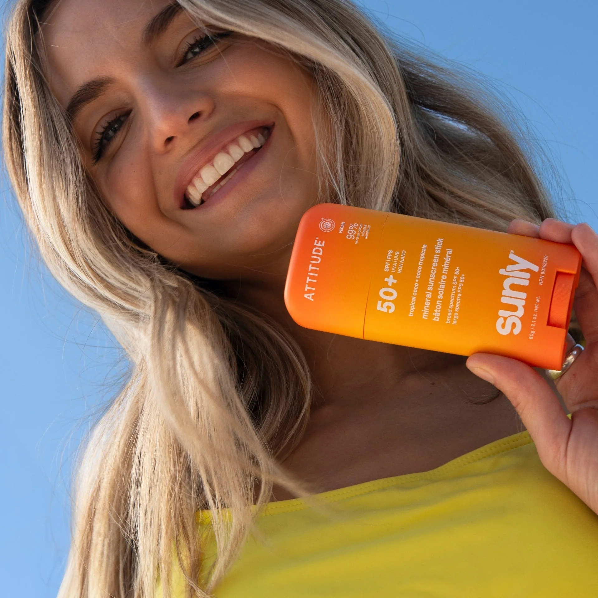 Mineral sunscreen Stick Face & Body SPF 50 tropicale coco Attitude Sunly 60 g - Image 2