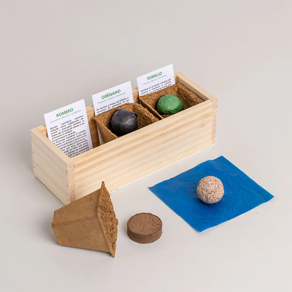 Mini Huerto Mediterráneo | Kit Cultivo Aromáticas (romero, Orégano Y Tomillo) | Huerto Urbano En Casa | Regalo Original - Image 2