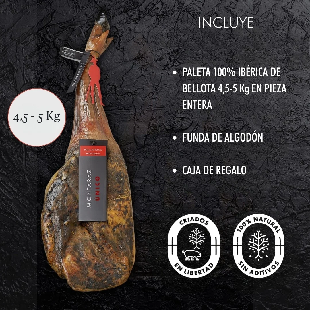 Montaraz® Paleta 100% Iberica De Bellota | Curación 24 Meses | Pieza Entera De 4,5-5 Kg | 100% Natural - Image 3