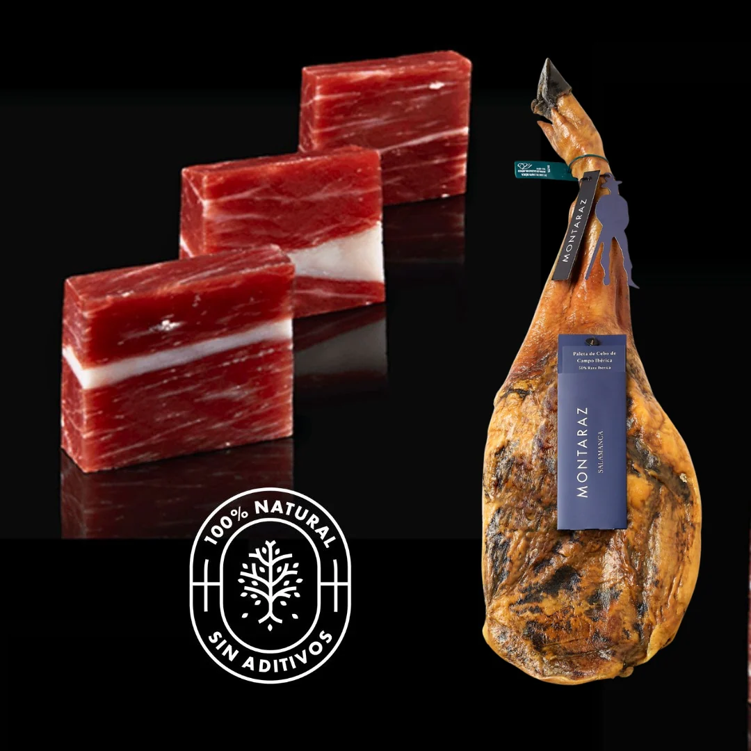 Montaraz® Paleta De Cebo De Campo 50% Raza Ibérica | Curación 24 Meses | Pieza Entera De 4,5-5 Kg | 100% Natural - Image 6