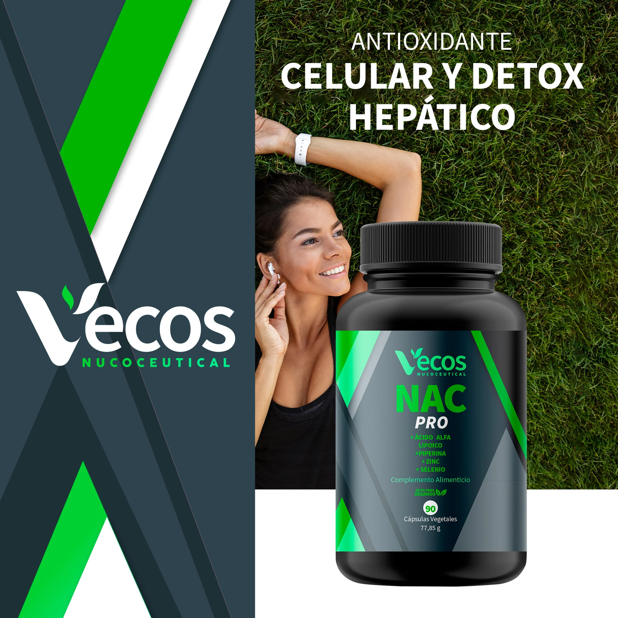 Nac Pro Vecos 90 Cápsulas | Antioxidante Y Detox Celular | Nac 600 Mg + Ácido Alfa Lipoico - Image 2