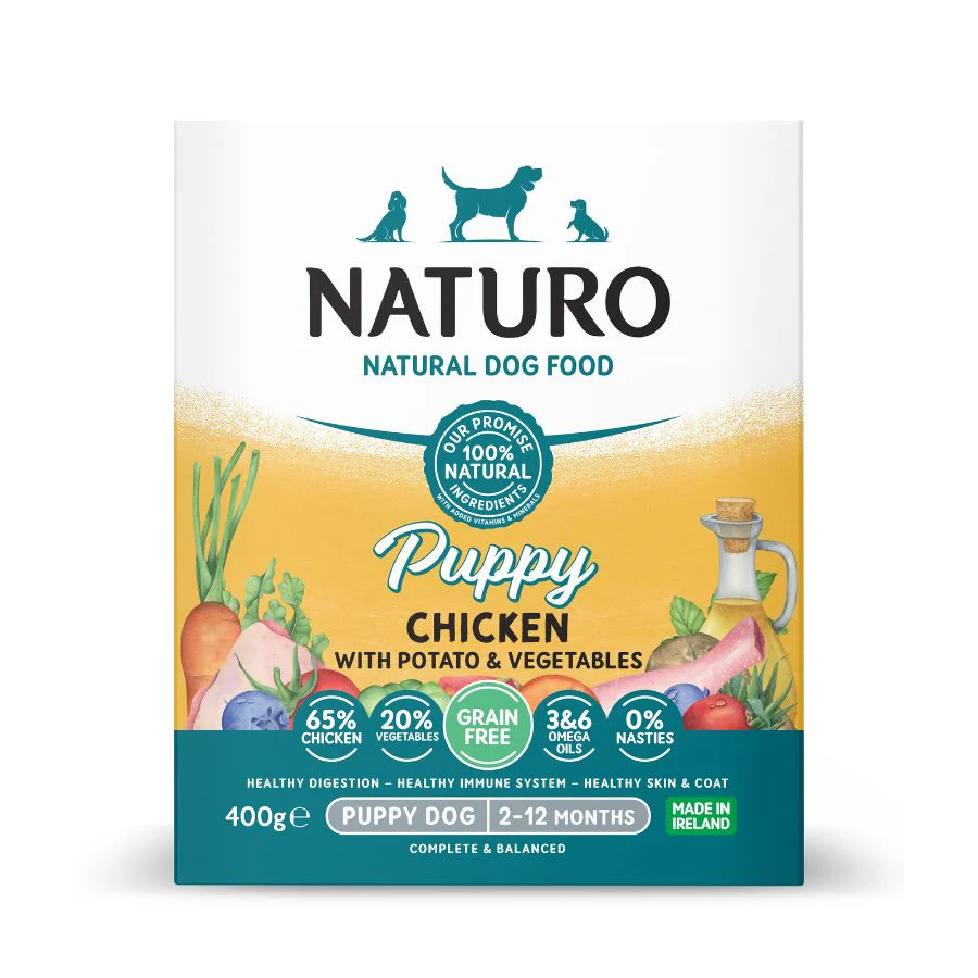 Naturo Comida Humeda Perro Cachorro Grain Free De Pollo Y Patata 400g X 7 Latas