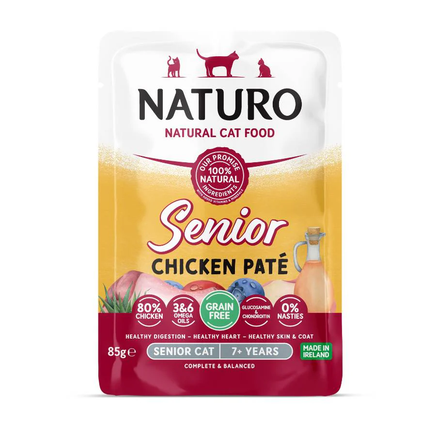 Naturo Gato Senior Pate De Pollo 85g X 12 Sobres De Comida Humeda