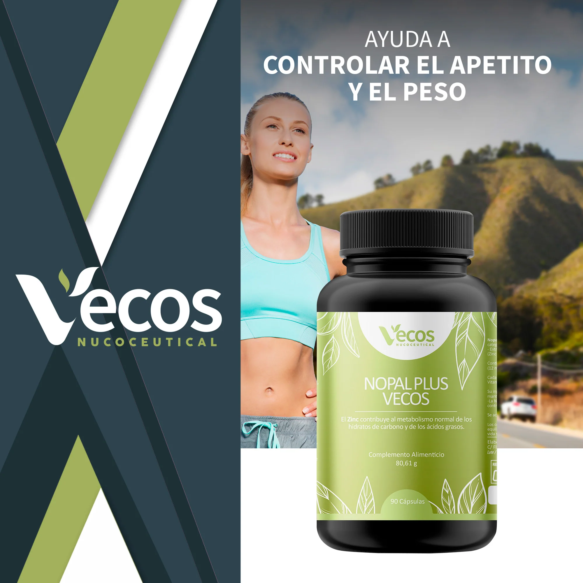 Nopal Plus Vecos 90 Cápsulas | Sensación De Saciedad - Image 2