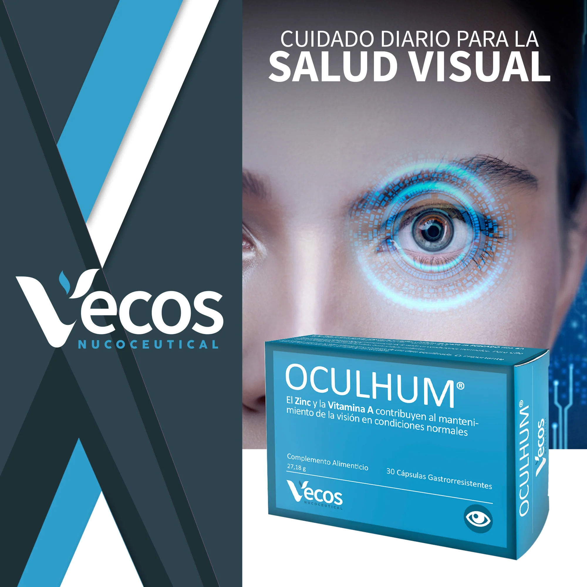 Oculhum Vecos 30 Cápsulas | Vista Y Salud Ocular | Dha, Maquibright®, Zinc Y Vitamina A - Image 2
