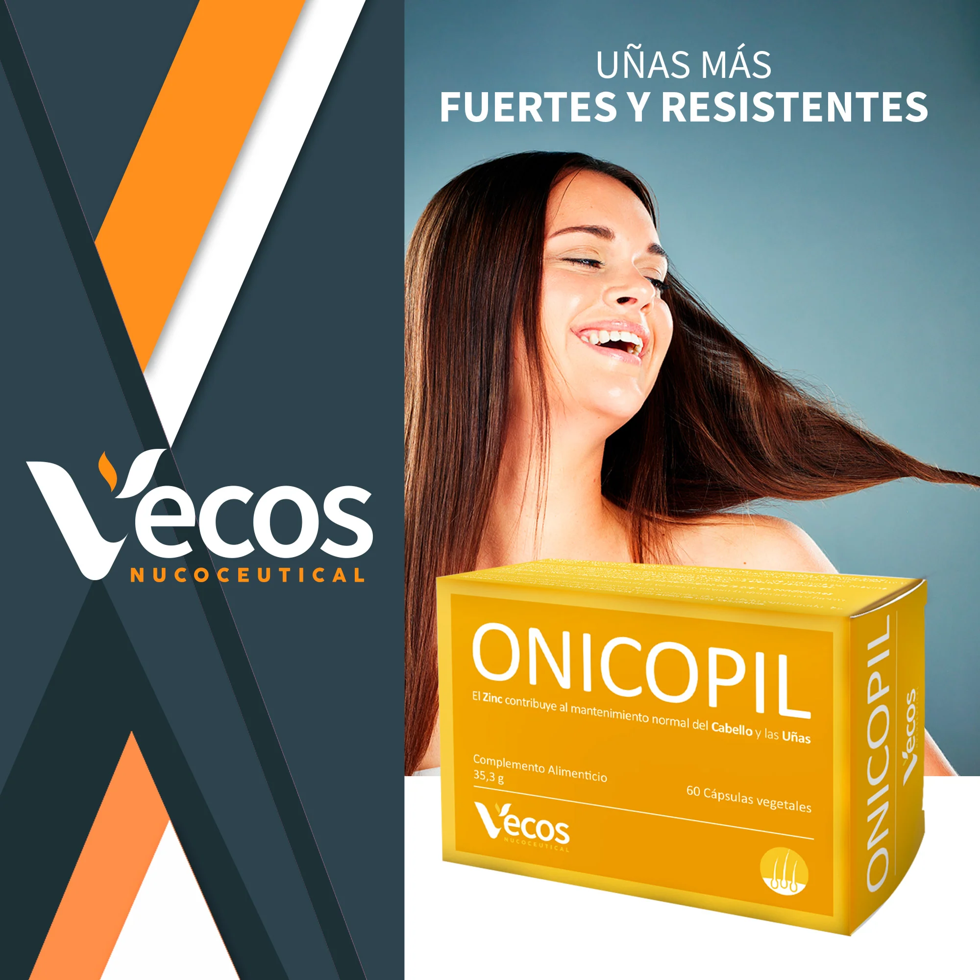 Onicopil Vecos 60 Cápsulas | Cabello, Piel Y Uñas | Biotina, Zinc Y Aminoácidos - Image 2