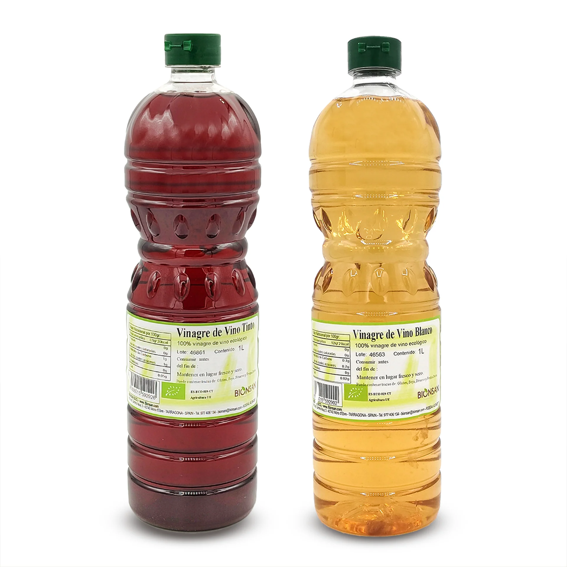 Pack 2 Vinagres De Vino Blanco Y Tinto Eco Bionsan 1 L
