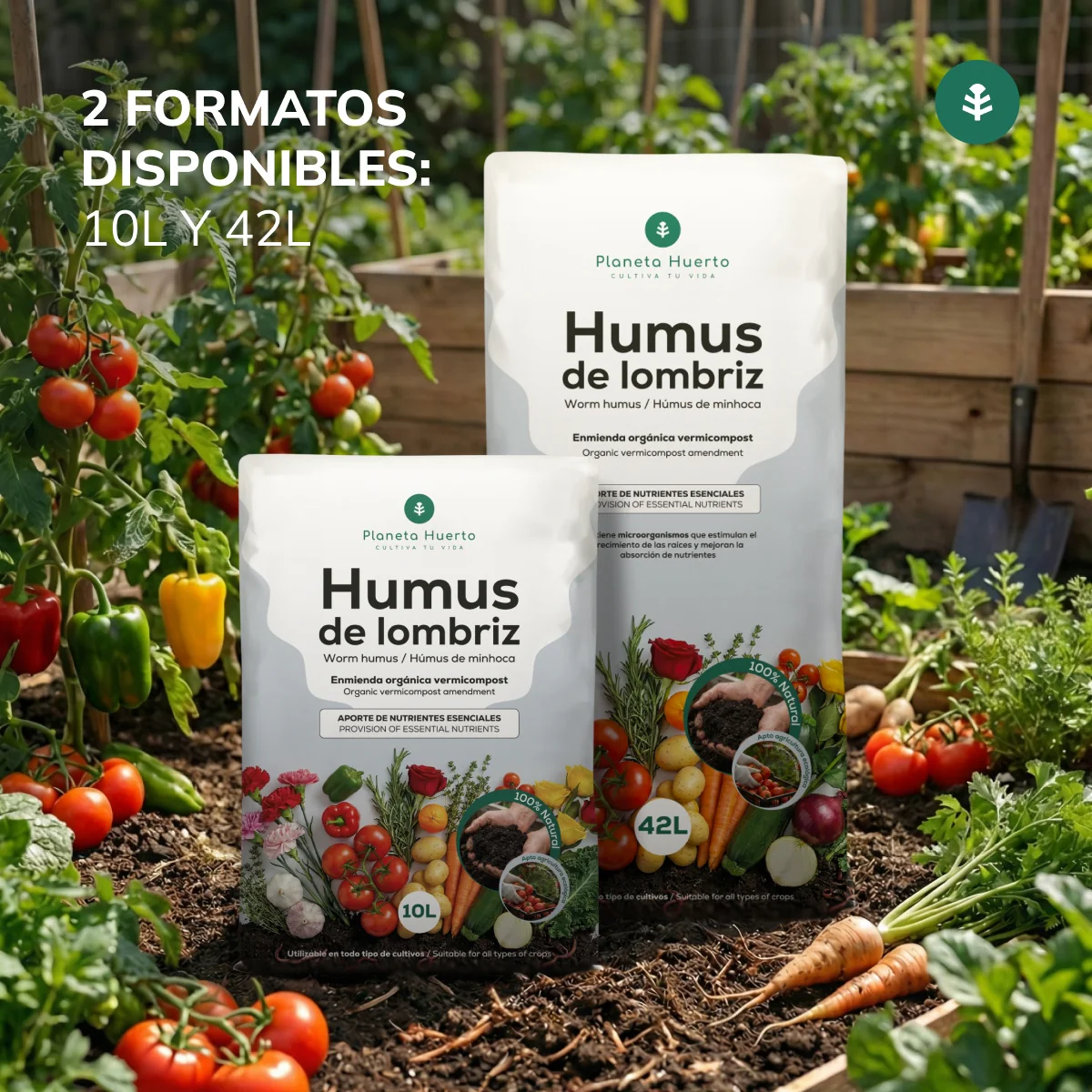 Pack 2x Humus de Lombriz 100% Natural Planeta Huerto 10 L - Image 6