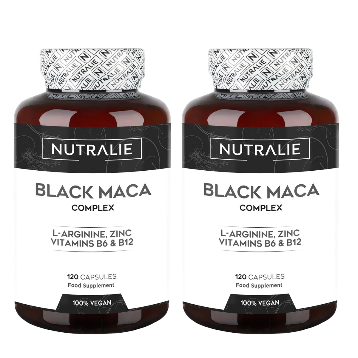 Pack 2x Nutralie Maca negra andina complex + vitaminas B6 + B12, 120 cápsulas