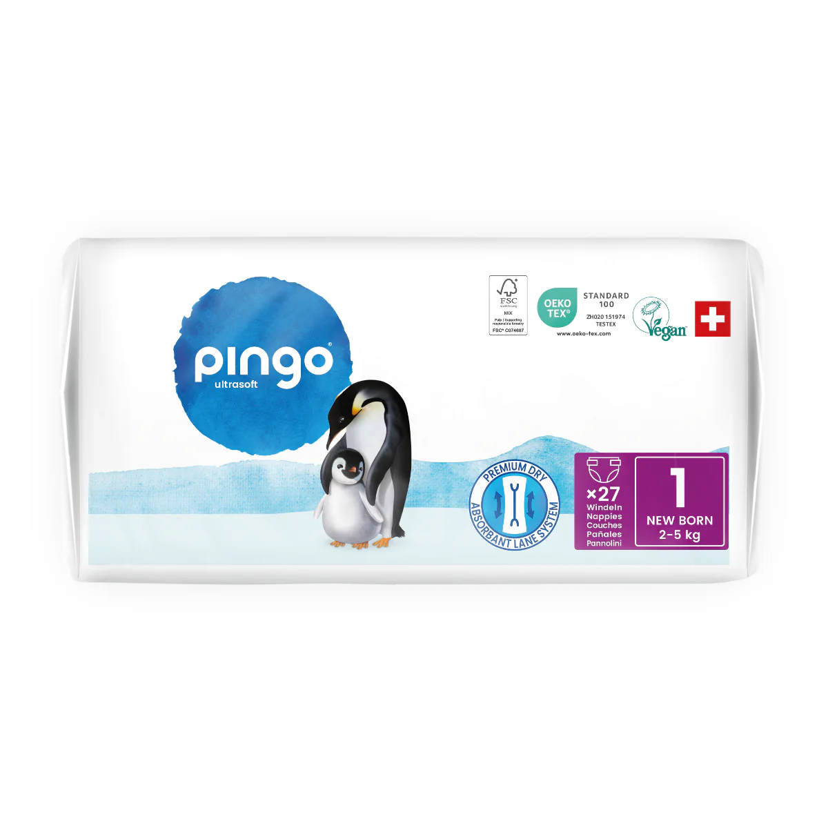 Pack 2x Pañales T1 (2 - 5 Kg) Pingo 27 Uds - Image 2