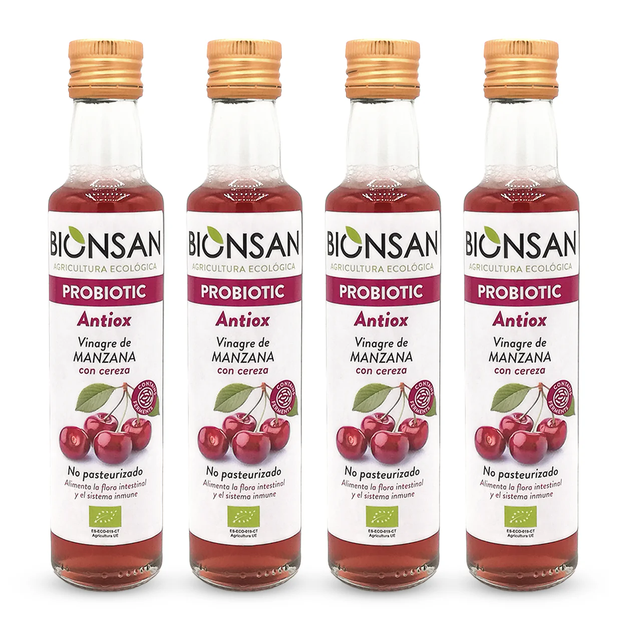 Pack 4 Vinagre De Manzana Con Cereza Eco Bionsan