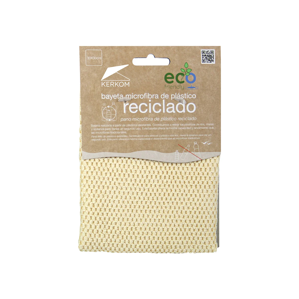 Pack 5x Bayetas PET reciclado microfibra 30 x 30 cm Eco Friendly Kerkom - Image 3