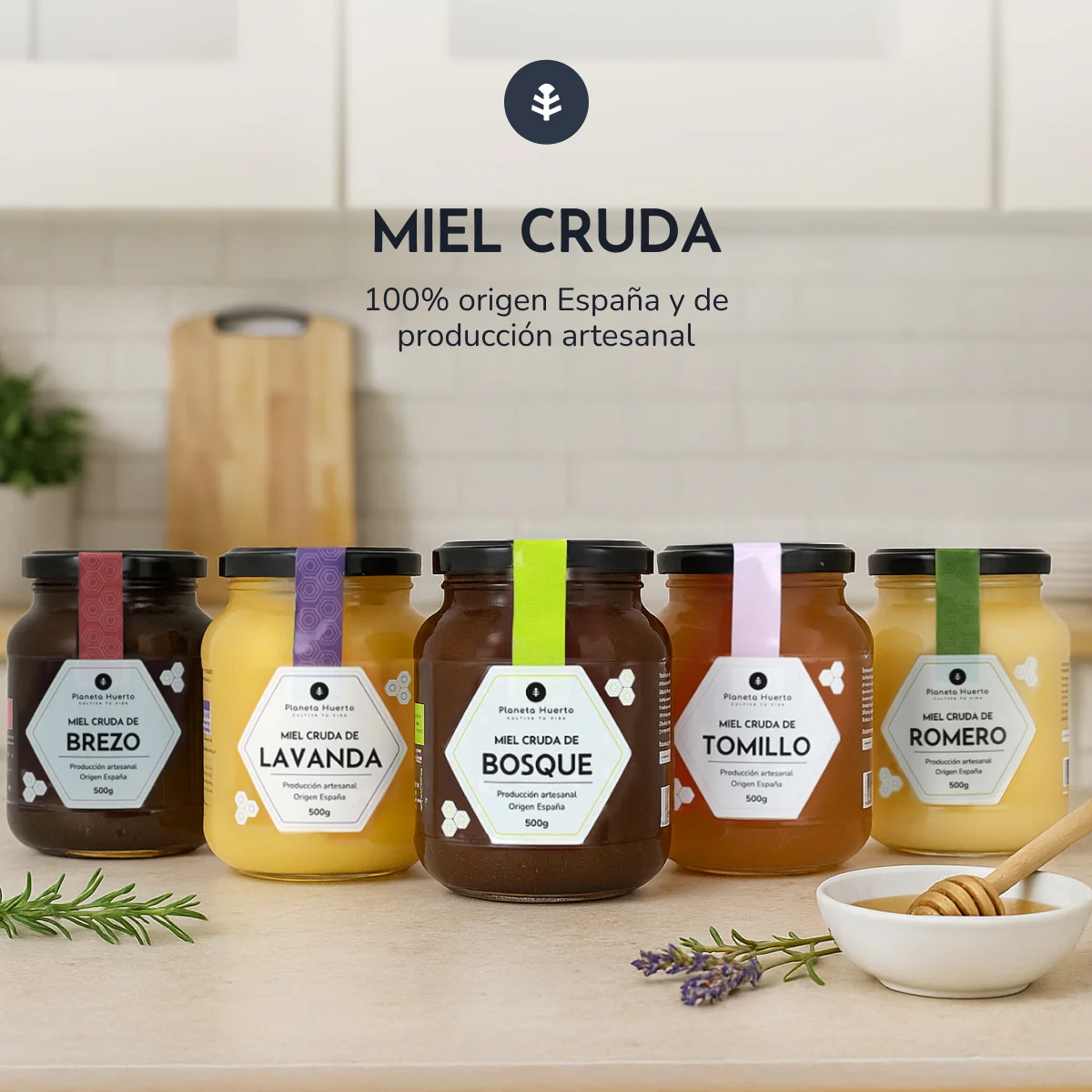 Pack 6x Miel Cruda de Mil Flores Planeta Huerto 500 g - Image 7